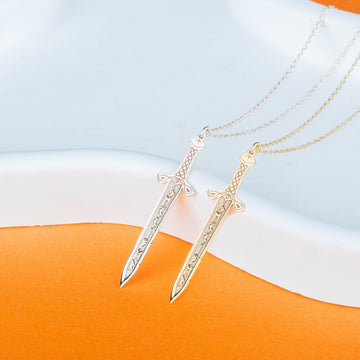Viking Rune Necklace - Personalized Viking Name Sword Necklace Viking Rune Sword Pendant Celtic