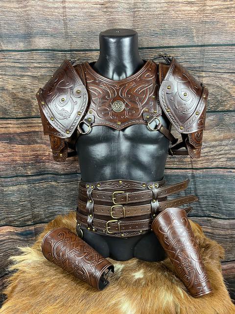 Viking Jacket - Viking Jarl Leather Coat Men Fur Collar Norse Warrior Medieval Fantasy Cosplay