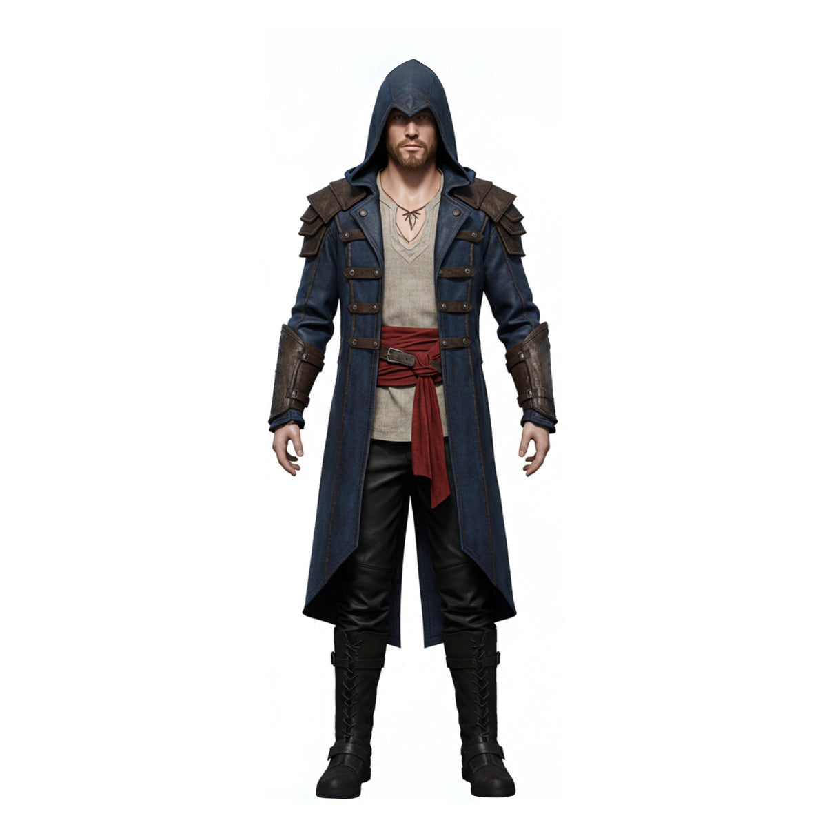 Viking Jacket - Viking Jarl Leather Coat Men Fur Collar Norse Warrior Medieval Fantasy Cosplay