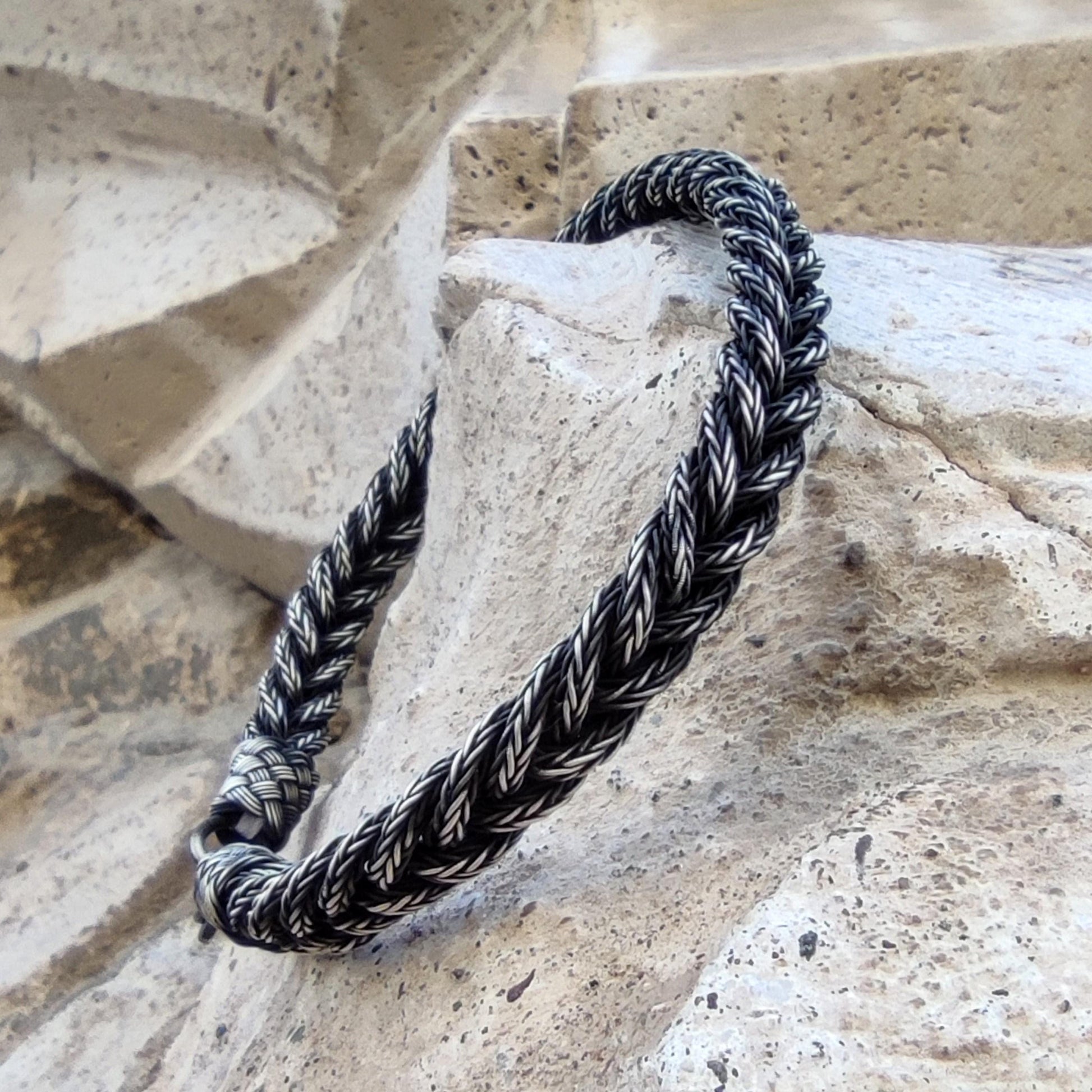 Viking Thor's Hammer Bracelet - Oxidised Sterling Silver Men's Cuff Bangle, Viking Rune, Thor's