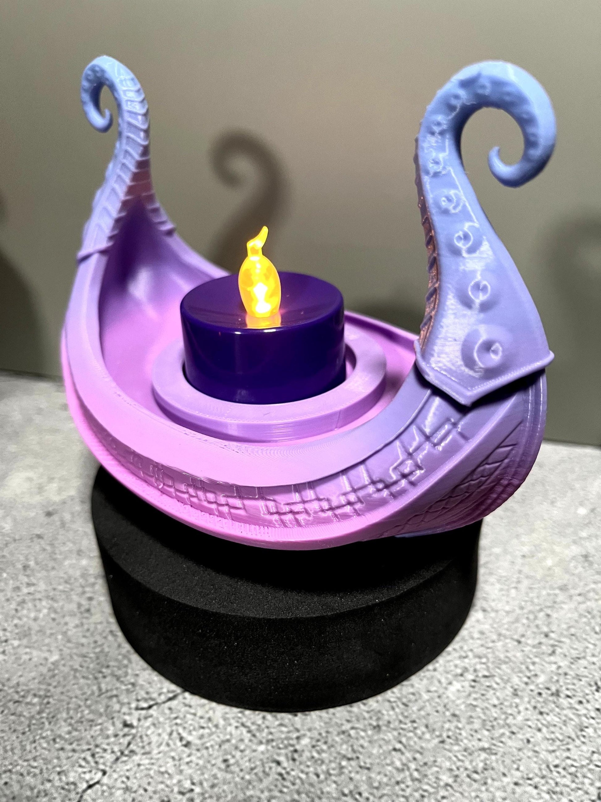 Viking Longship Home Decor - Viking Longship Tealight Holder: Kraken Design, Nordic Decor