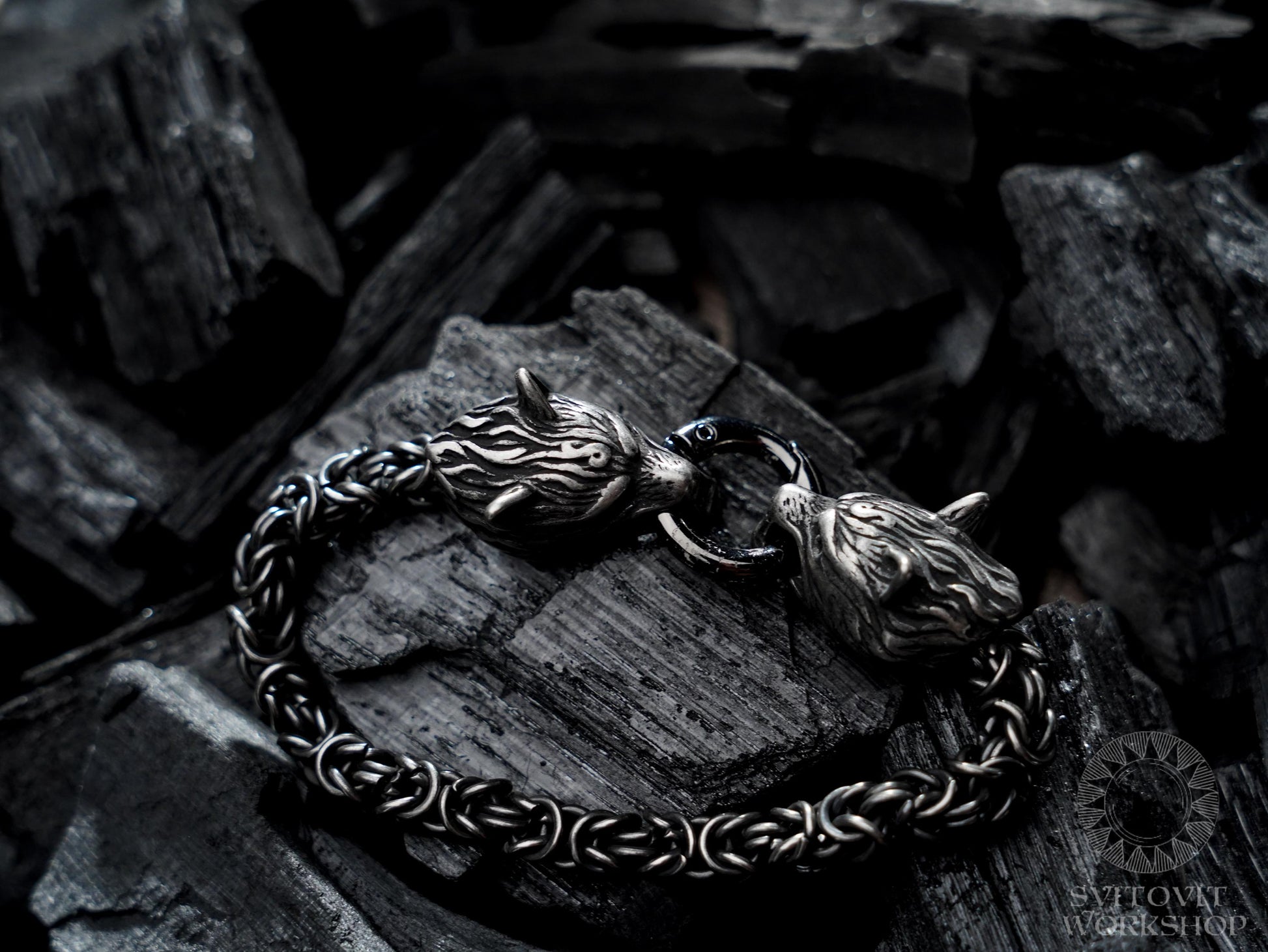 Viking Wolf Bracelet - Antique Fenrir Bracelet, Fenrir Viking Bracelet, wolf head mans bracelet