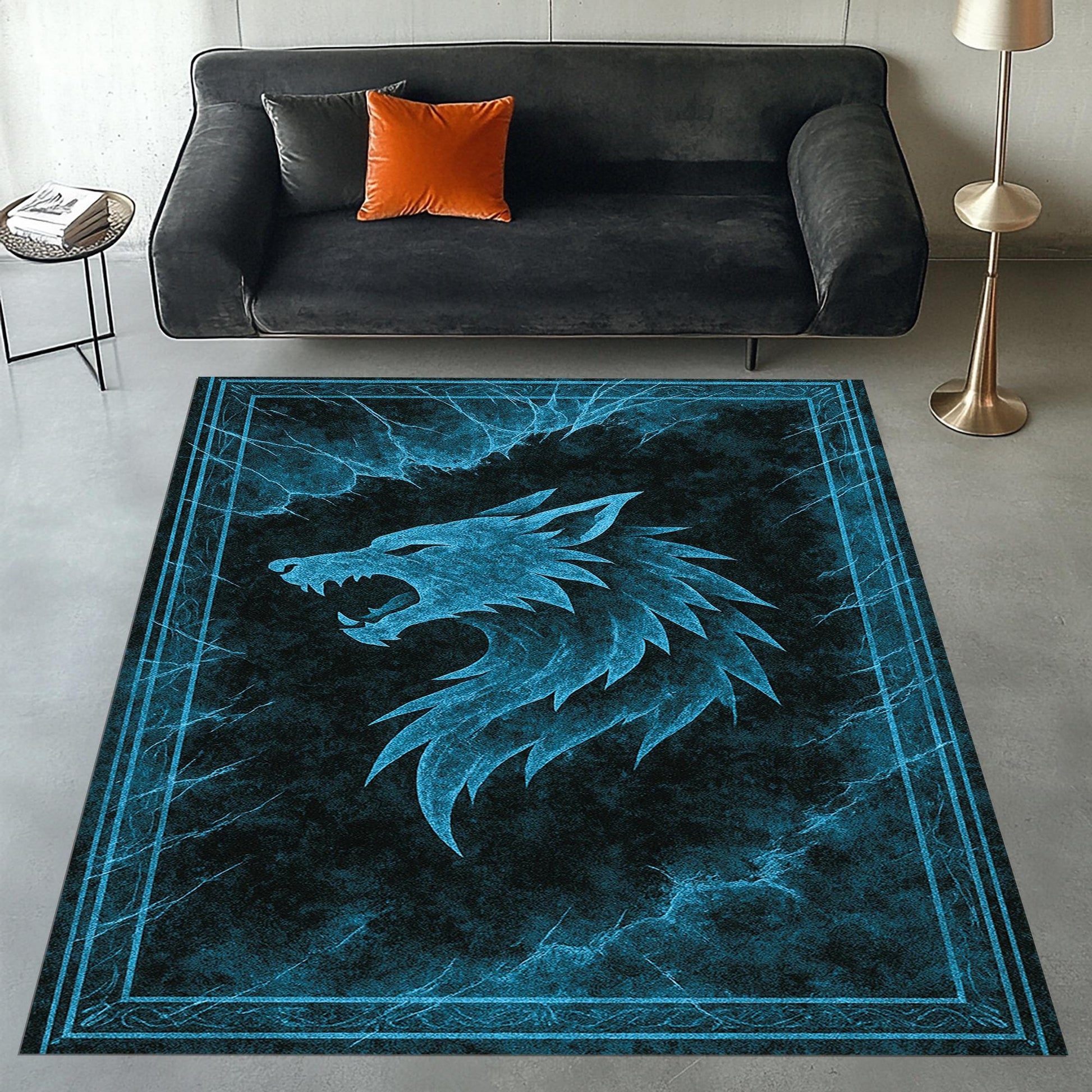 Viking Vegvisir Compass Rug - Viking Vegvisir Rug, Nordic Compass Area Carpet, Norse Mythology Home