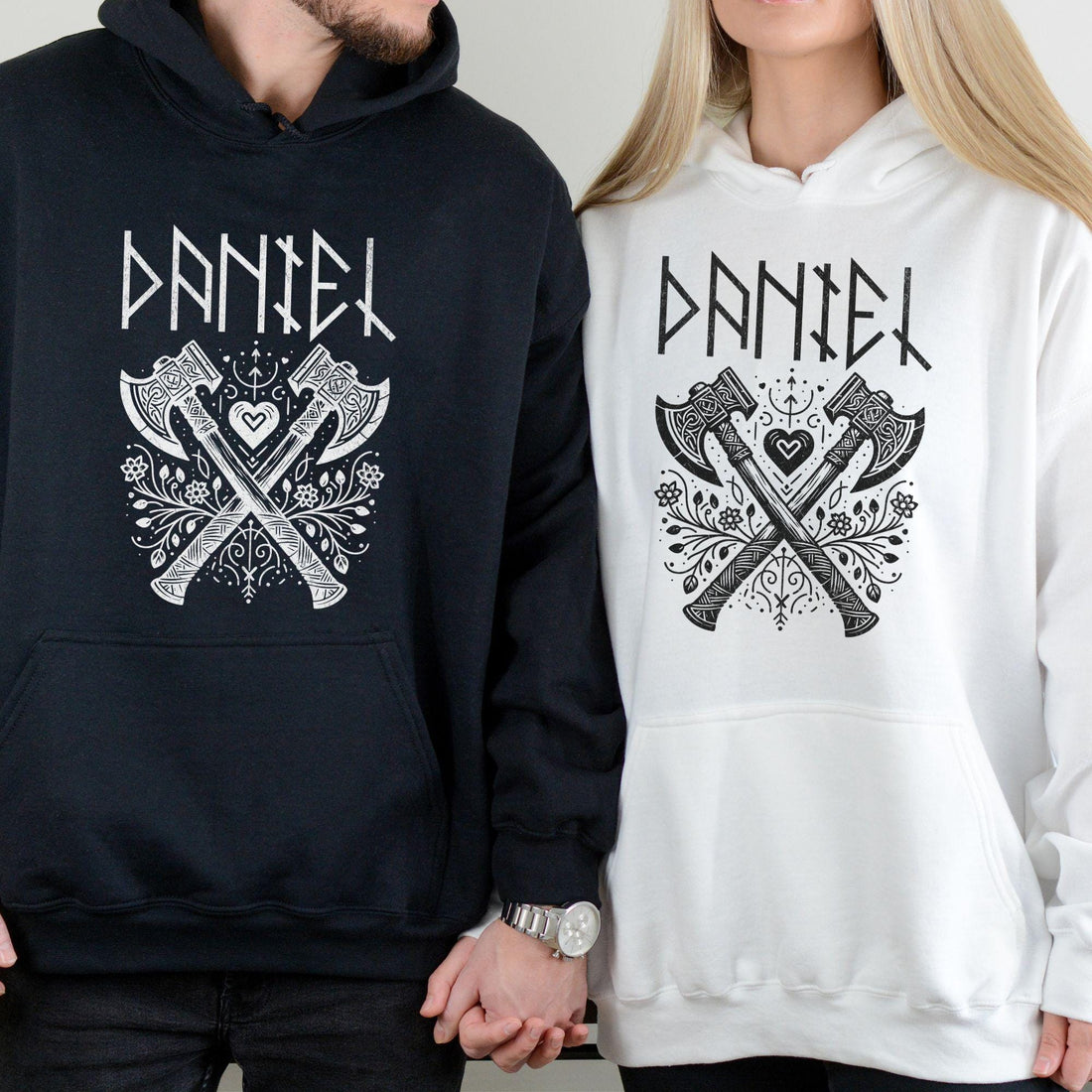 Viking Rune Hoodie - Name in Runes Alphabet Viking Shirt, Norse Personalized Futhark Runes Shirt