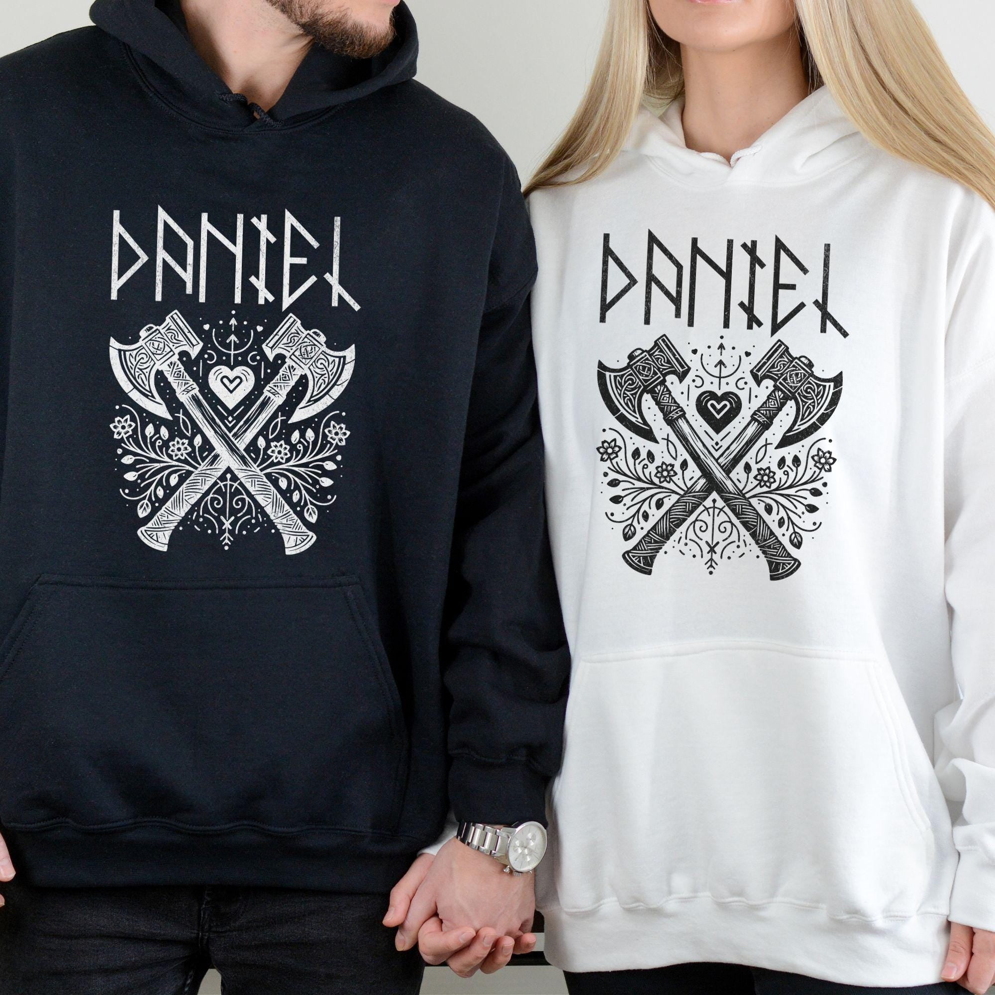 Viking Rune Hoodie - Name in Runes Alphabet Viking Shirt, Norse Personalized Futhark Runes Shirt