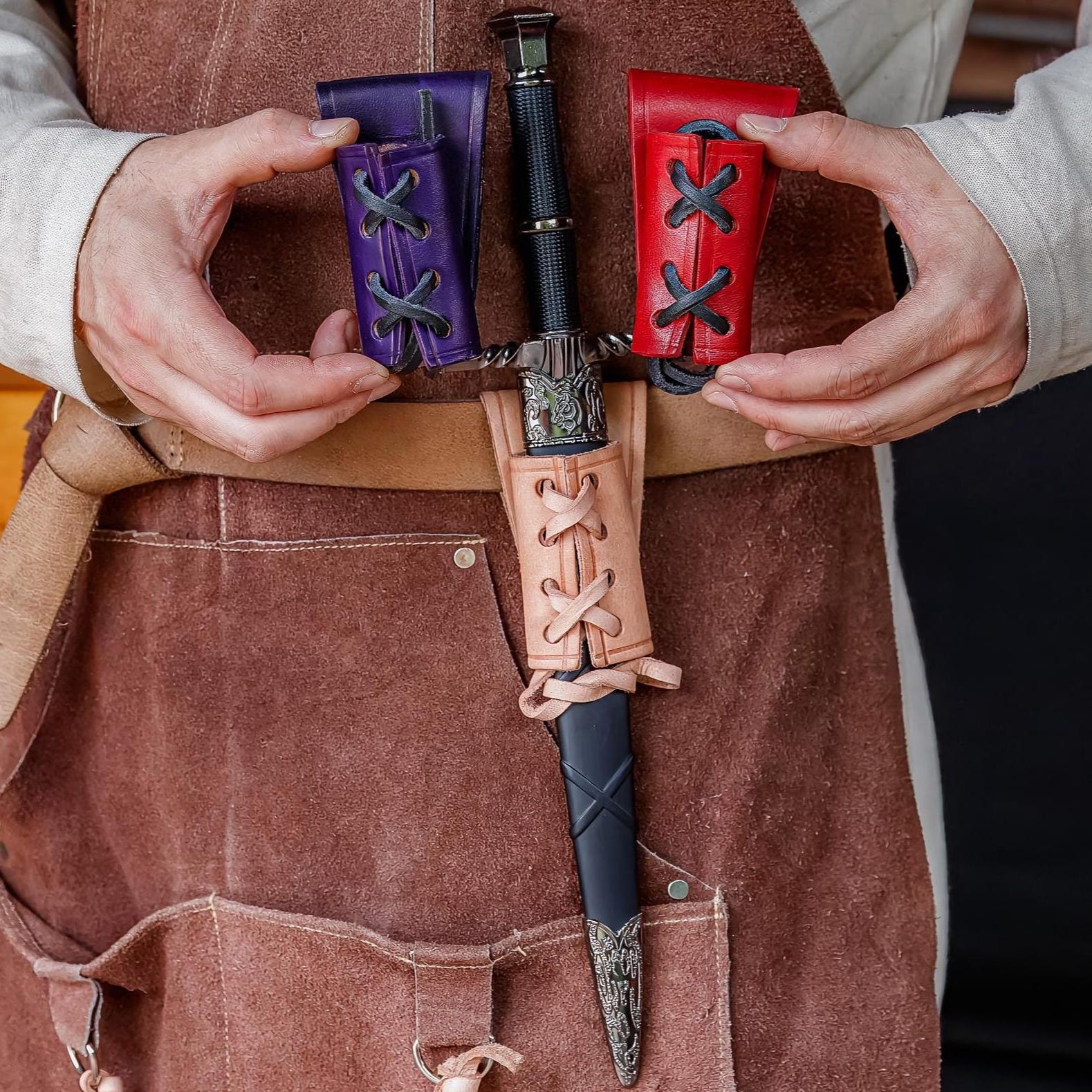 Viking Costume & LARP - Renaissance Festival Cosplay Larp Accessory Leather Holster Cosplay
