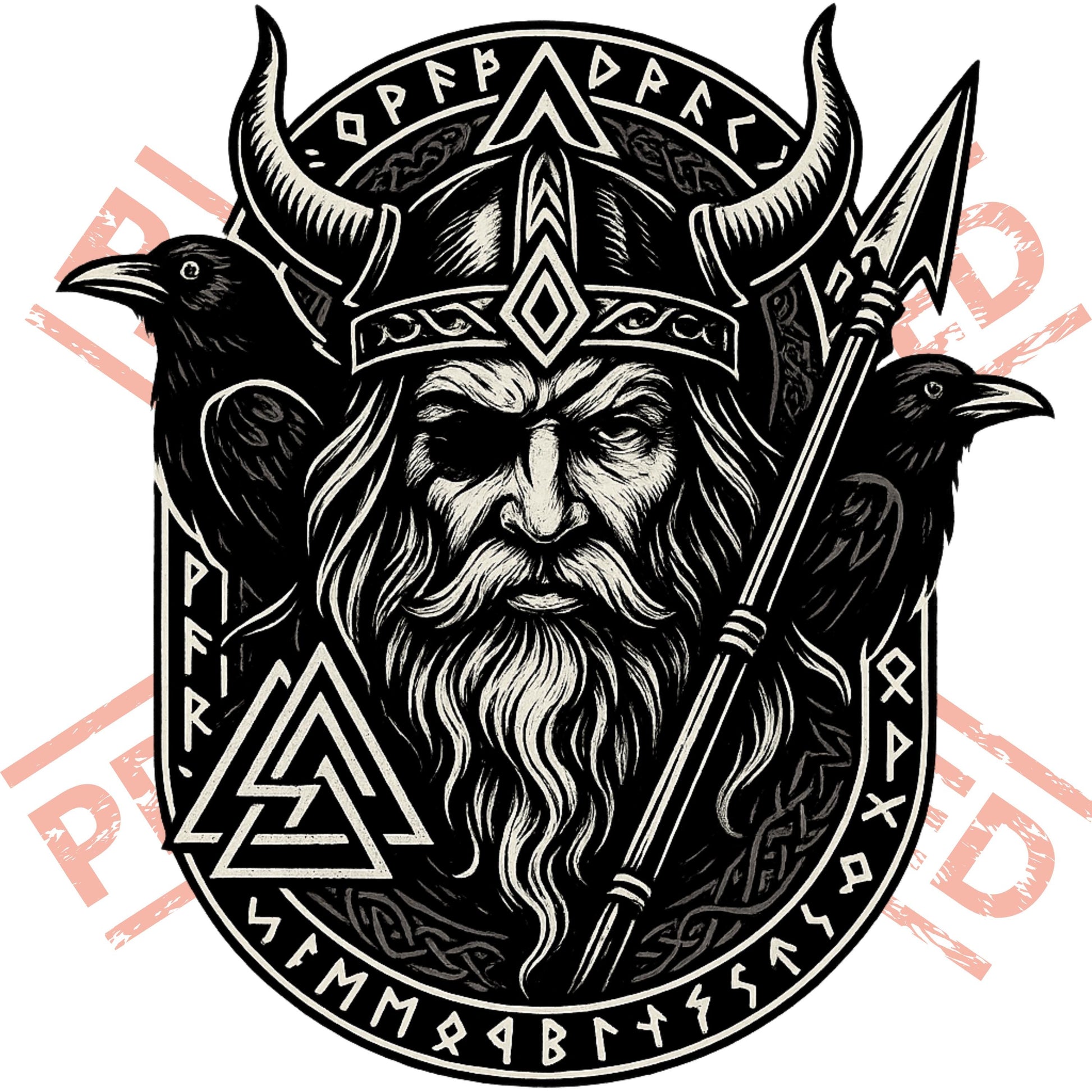 Viking Raven Jacket - Viking Warrior Raven Embroidered Patch, Norse Mythology Nordic Jacket Back