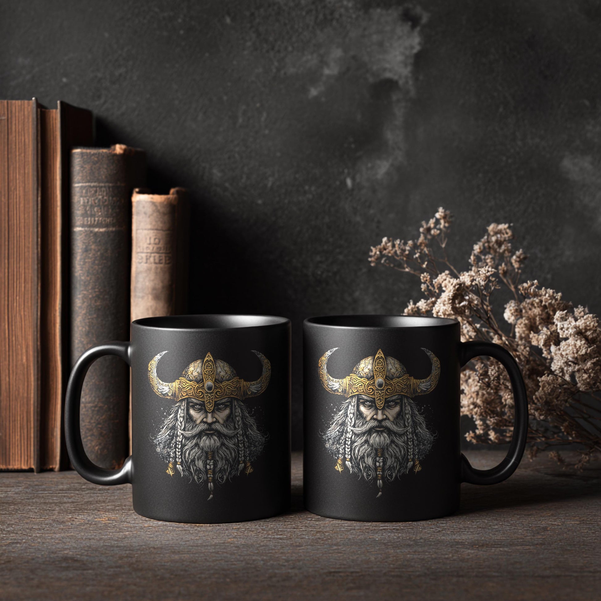 Viking Mug - Viking Coffee Mug, Black Coffee Cup, Father's Day Gift for Him