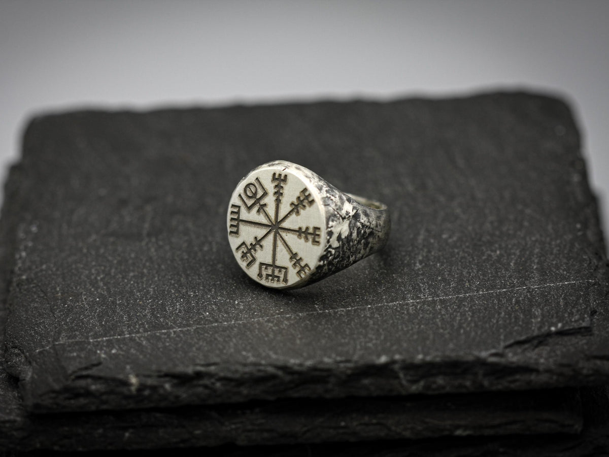 Viking rune ring, Sterling silver band, personalised Norse jewellery.