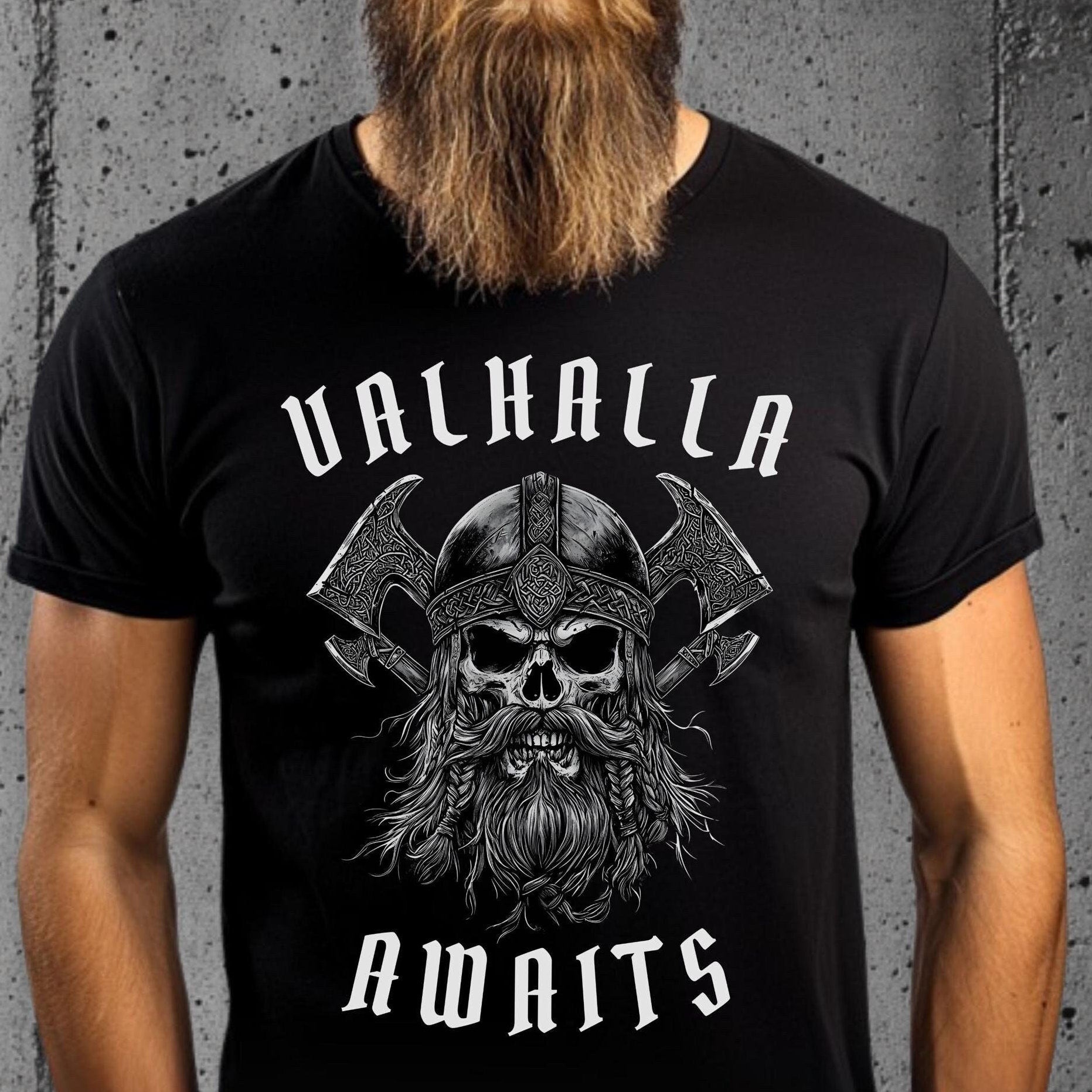 Viking T-Shirt - Berserker Skull Viking Helmet No Mercy T-shirt, Norse Warrior Design
