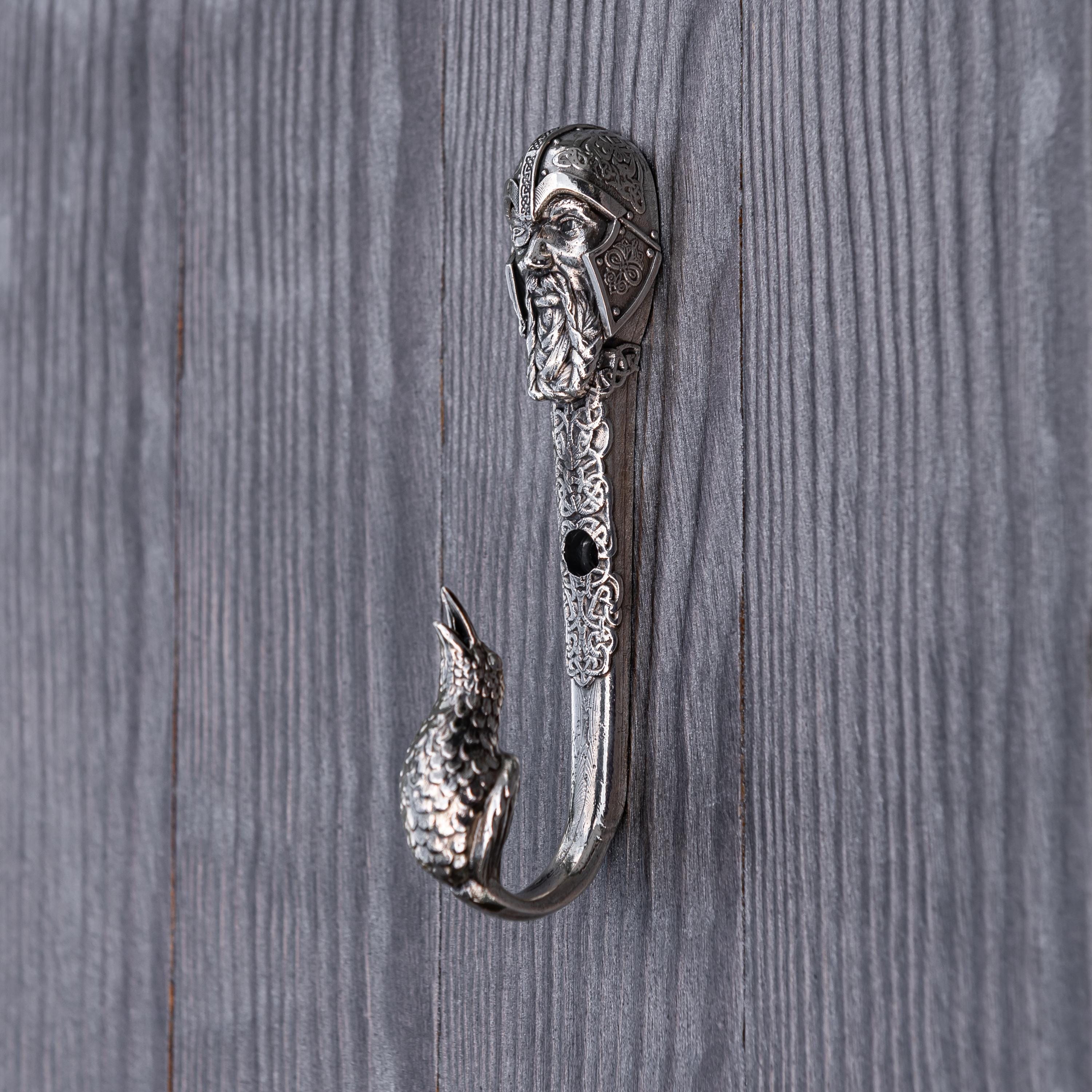 Viking Odin Jacket - Odin Wall Hook – German Silver Viking Decor, Mythology Coat Hanger