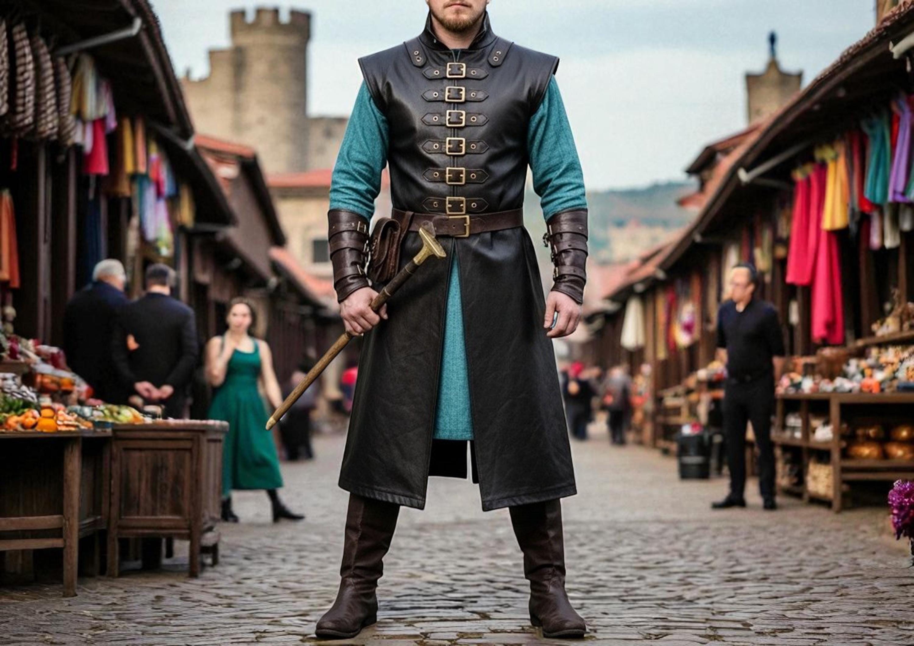 Viking Jacket - Viking Wool Klappenrock Coat, Early Medieval Warrior Tunic, Handcrafted Jacket