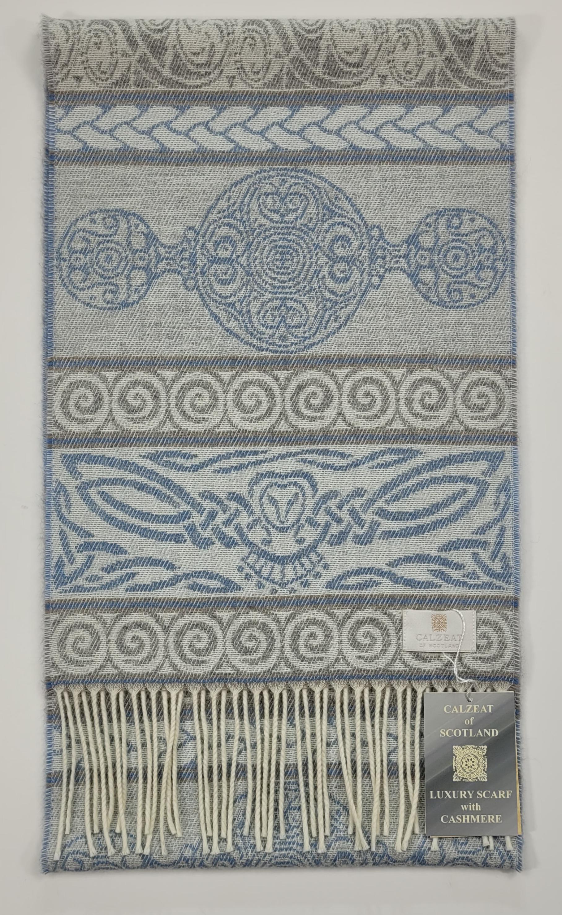Viking Home Decor - Made in Scotland Jacquard Woven Viking Ship Serpent Scarf