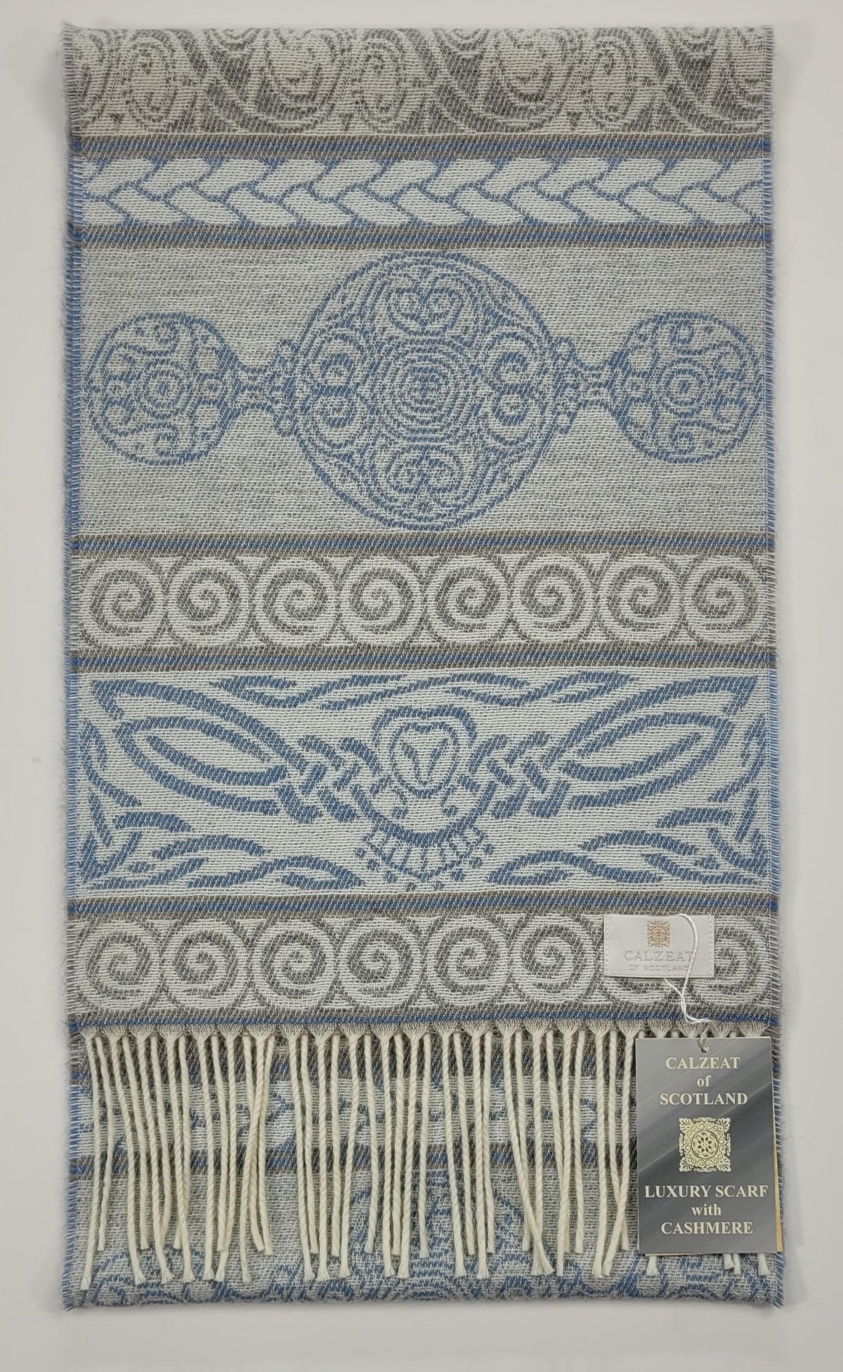 Viking Home Decor - Made in Scotland Jacquard Woven Viking Ship Serpent Scarf