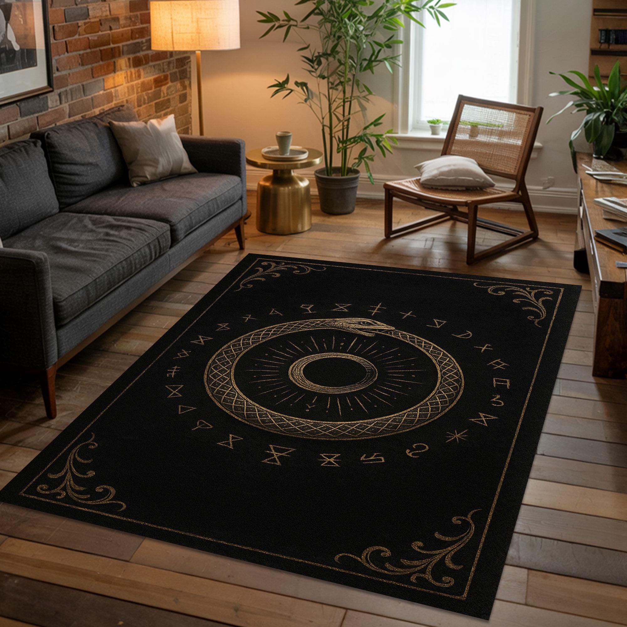 Viking Yggdrasil Tree of Life Rug - Yggdrasil Tree of Life Rug, Nordic Mythology Rug, Viking Runes