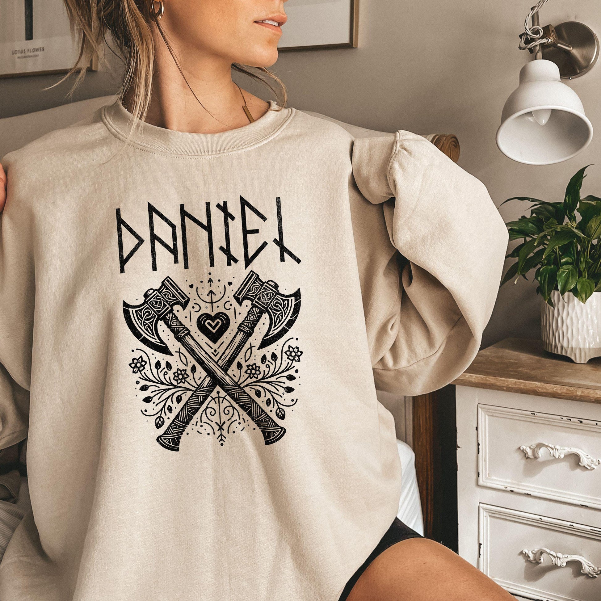Viking Rune Hoodie - Name in Runes Alphabet Viking Shirt, Norse Personalized Futhark Runes Shirt