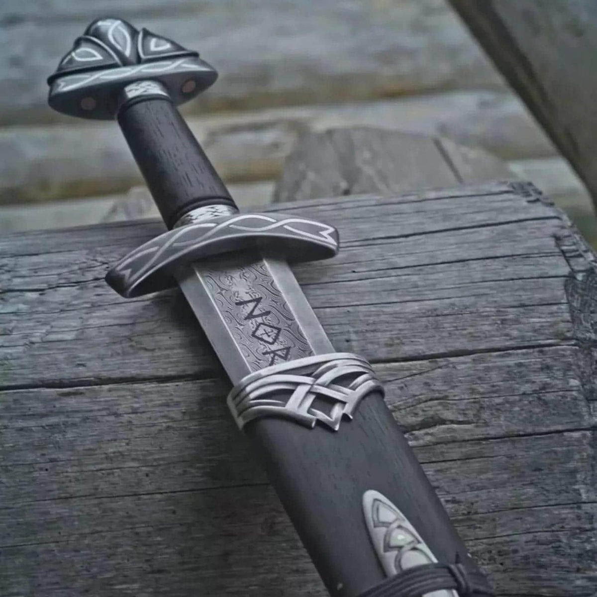 Viking Weapon Replica - Northmen Sword Hand Forged Damascus Steel, Medieval Viking Long Sword, Wall