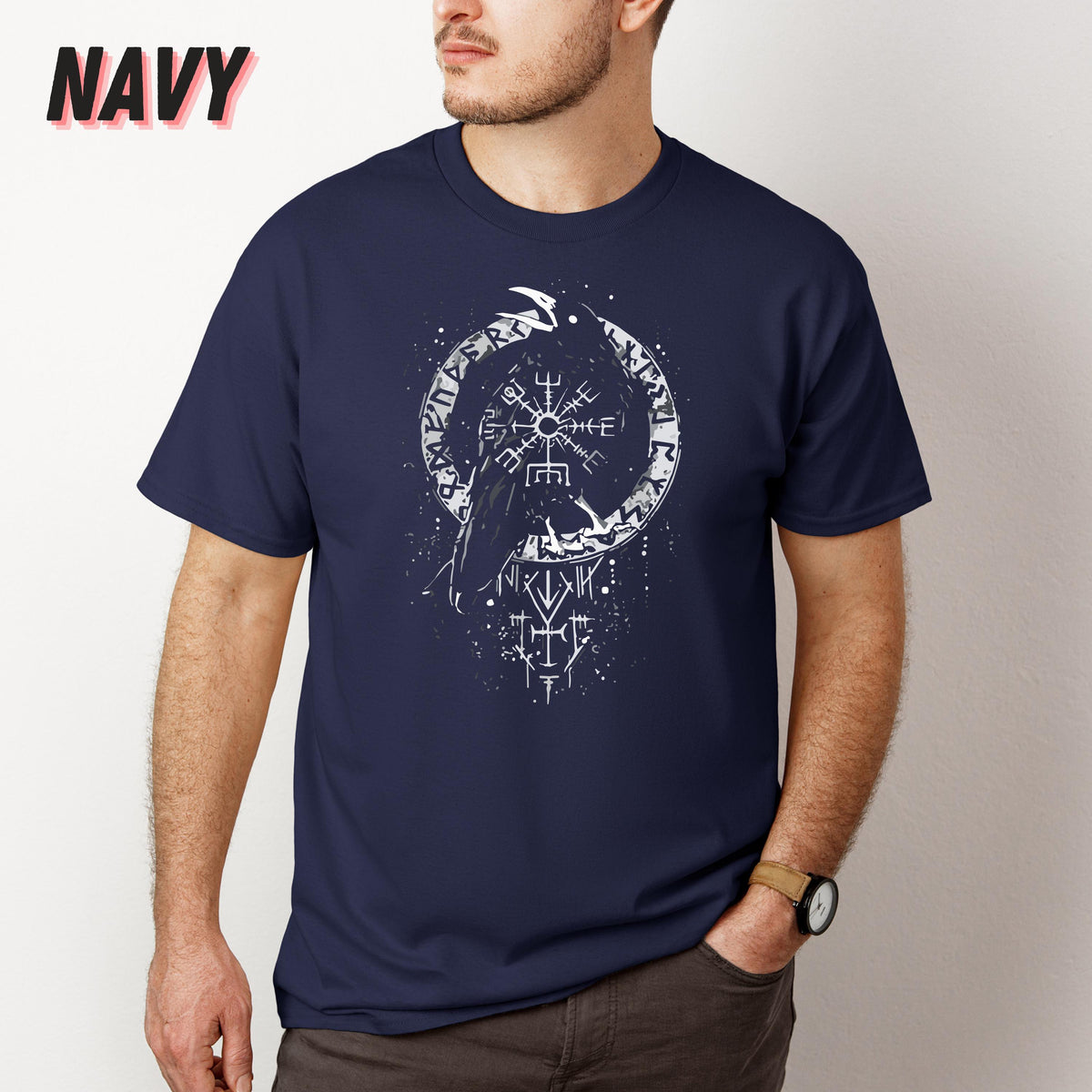 Viking Odin T-Shirt - Odin Ravens Viking Shirt, Huginn Muninn Norse Mythology Tee
