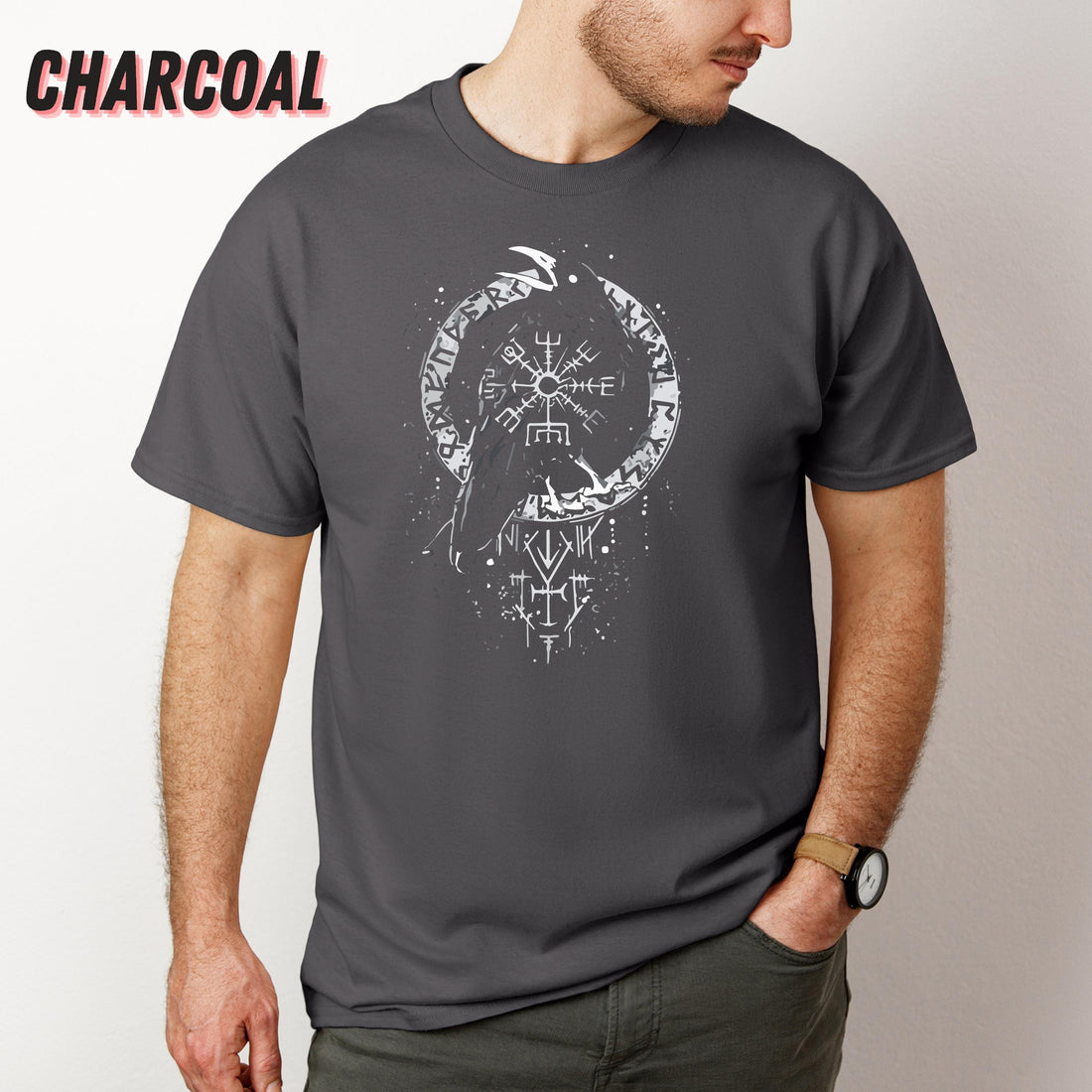 Viking Odin T-Shirt - Odin Ravens Viking Shirt, Huginn Muninn Norse Mythology Tee