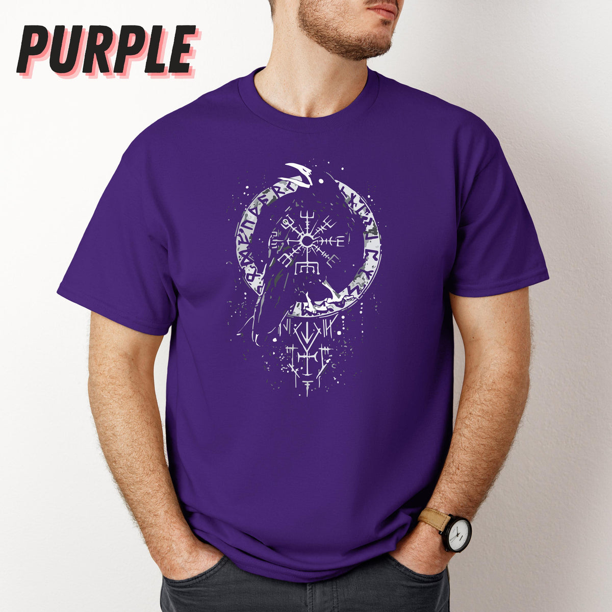 Viking Odin T-Shirt - Odin Ravens Viking Shirt, Huginn Muninn Norse Mythology Tee