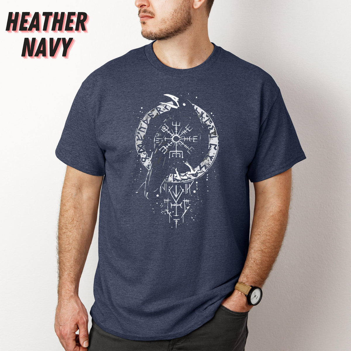 Viking Odin T-Shirt - Odin Ravens Viking Shirt, Huginn Muninn Norse Mythology Tee