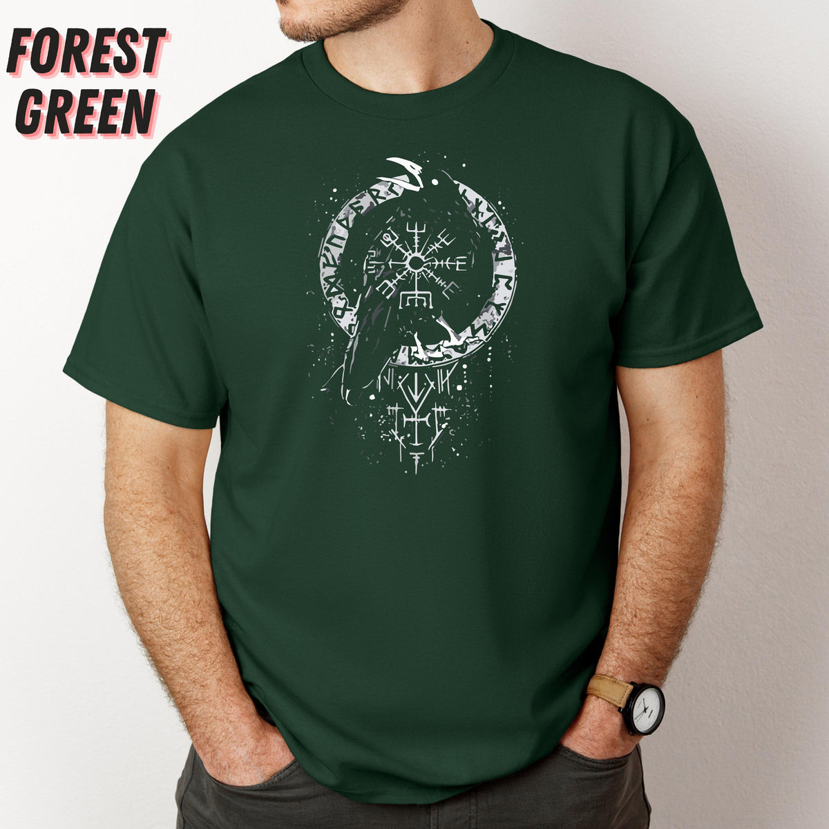 Viking Odin T-Shirt - Odin Ravens Viking Shirt, Huginn Muninn Norse Mythology Tee
