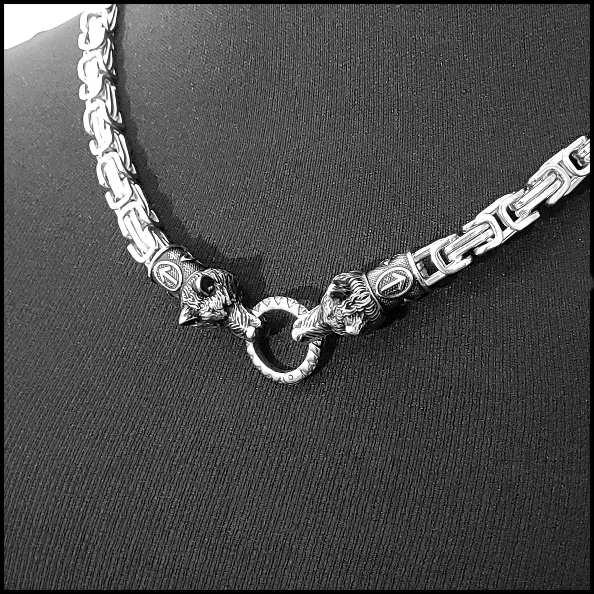 Viking Necklace - Bronze Double-link Viking Chain Necklace - Norse Jewelry