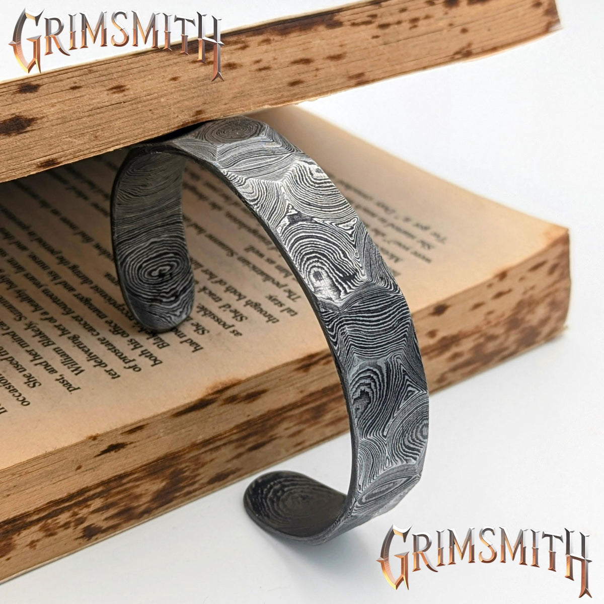 Viking Bracelet - Handcrafted Damascus Steel Square Cube Beaded Bracelet – Nordic Viking Geometric