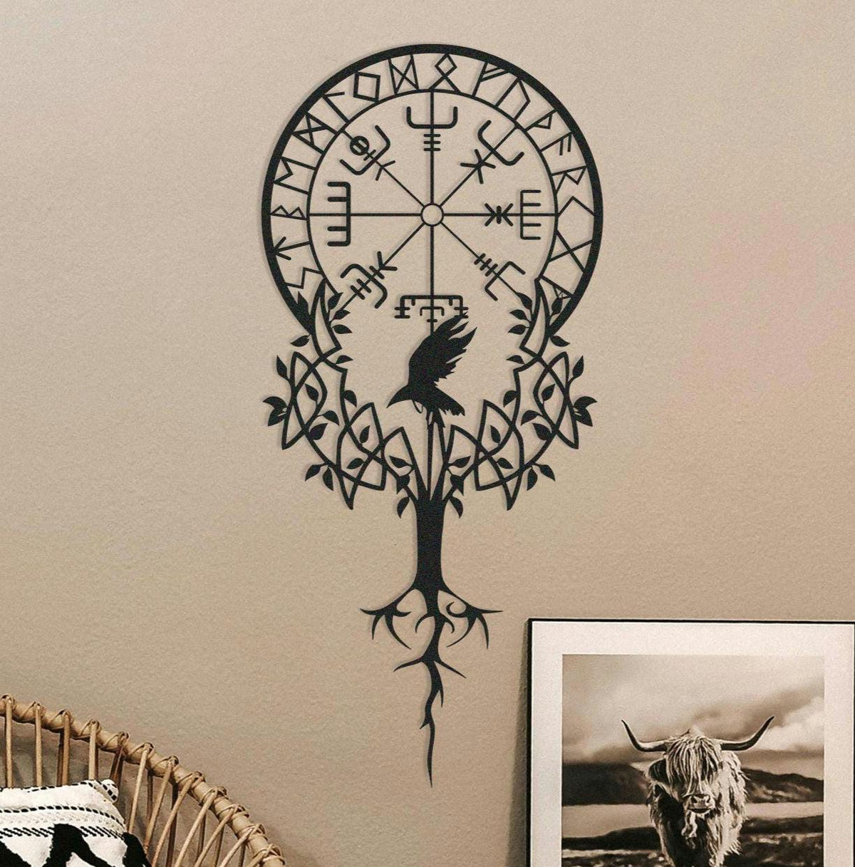Viking Thor's Hammer Hoodie - Viking Hoodie Men Vegvisir Compass Mjolnir Thor Hammer Norse