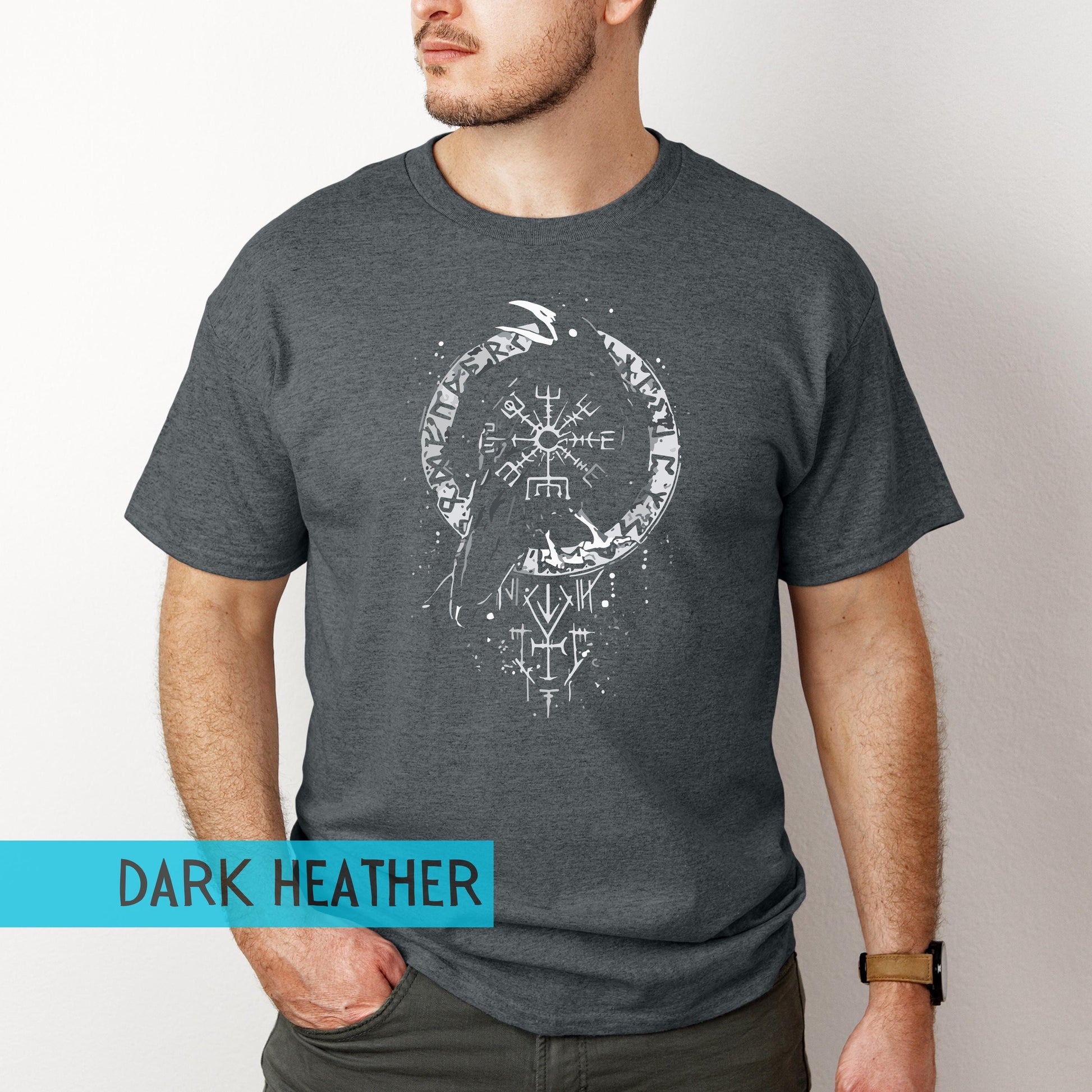 Viking Odin T-Shirt - Odin Ravens Viking Shirt, Huginn Muninn Norse Mythology Tee