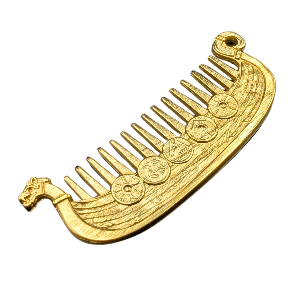 Viking Leather Accessory - Viking ship Beard comb EDC Nordic jewelry Viking Gifts for Him