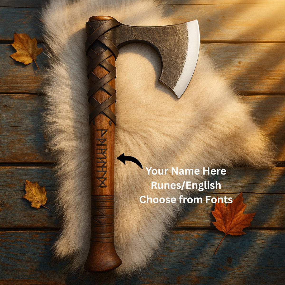 Viking Weapon Replica - Functional Hand forged Engraved Viking Axe - Perfect gift for him on this