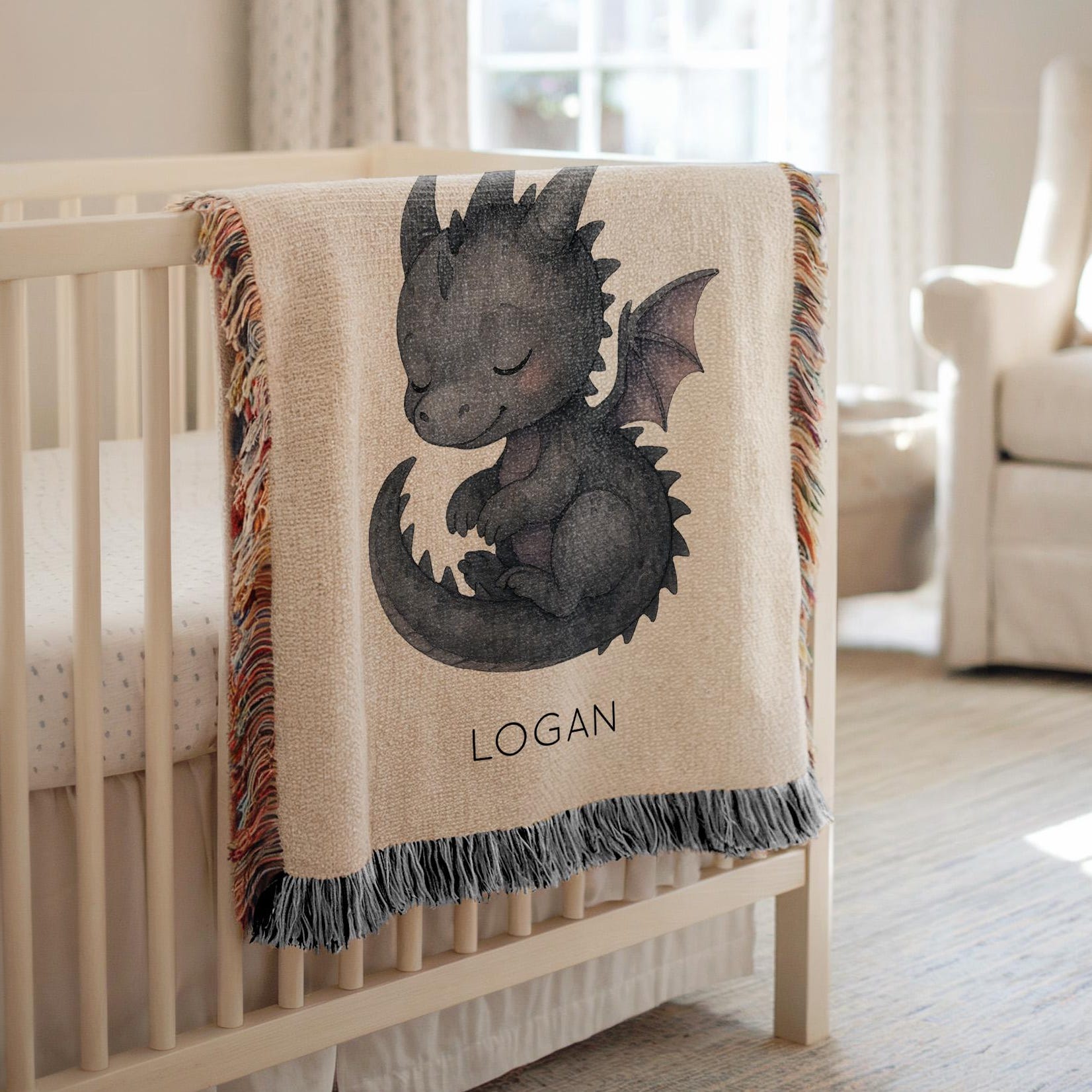 Viking Rune Blanket - Norse Protection Rune Baby Blanket, Viking Nursery Gift
