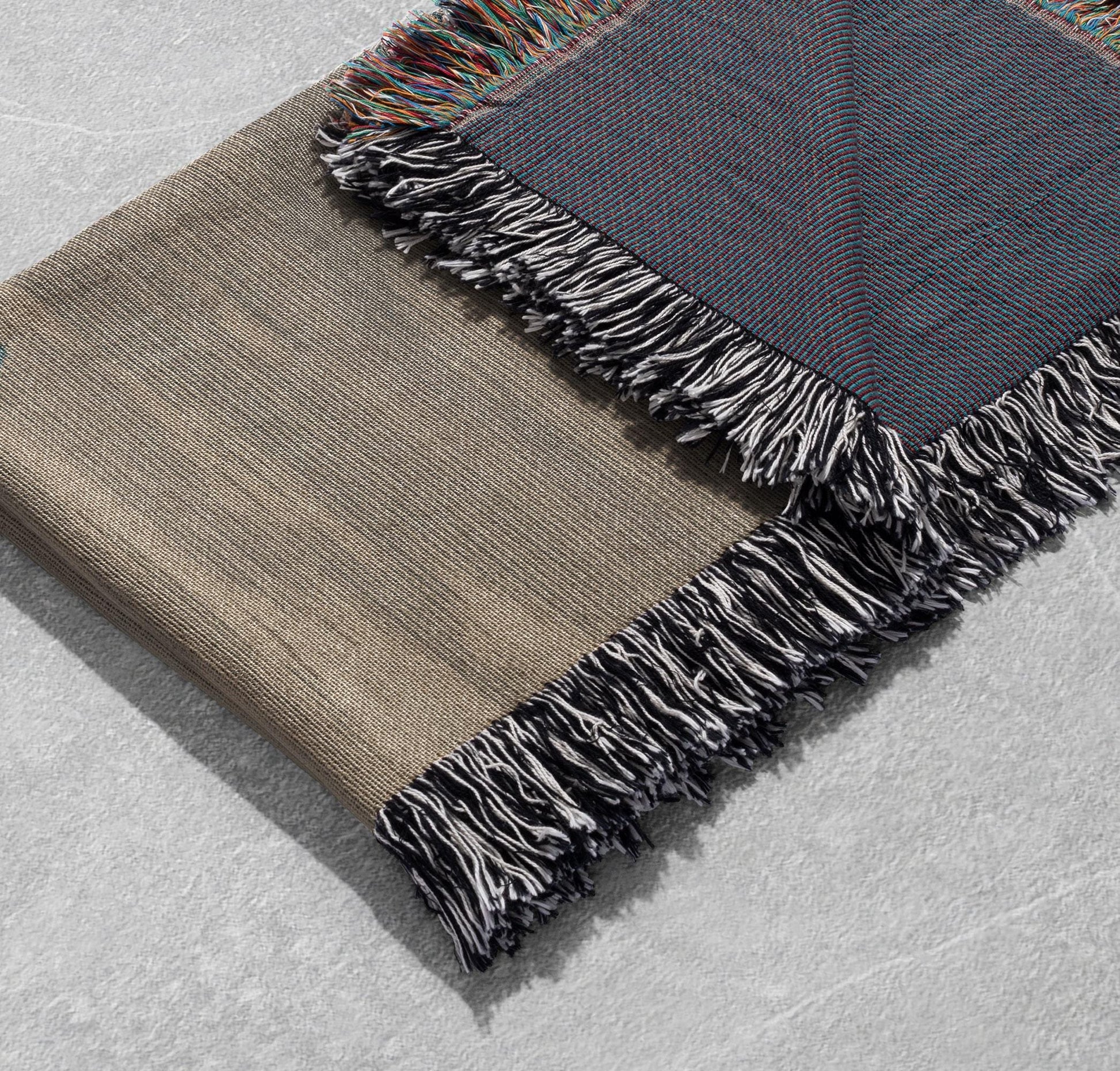 Viking Blanket - Viking Warrior Woven Blanket 100% Cotton, Norse Mythology Tapestry Throw