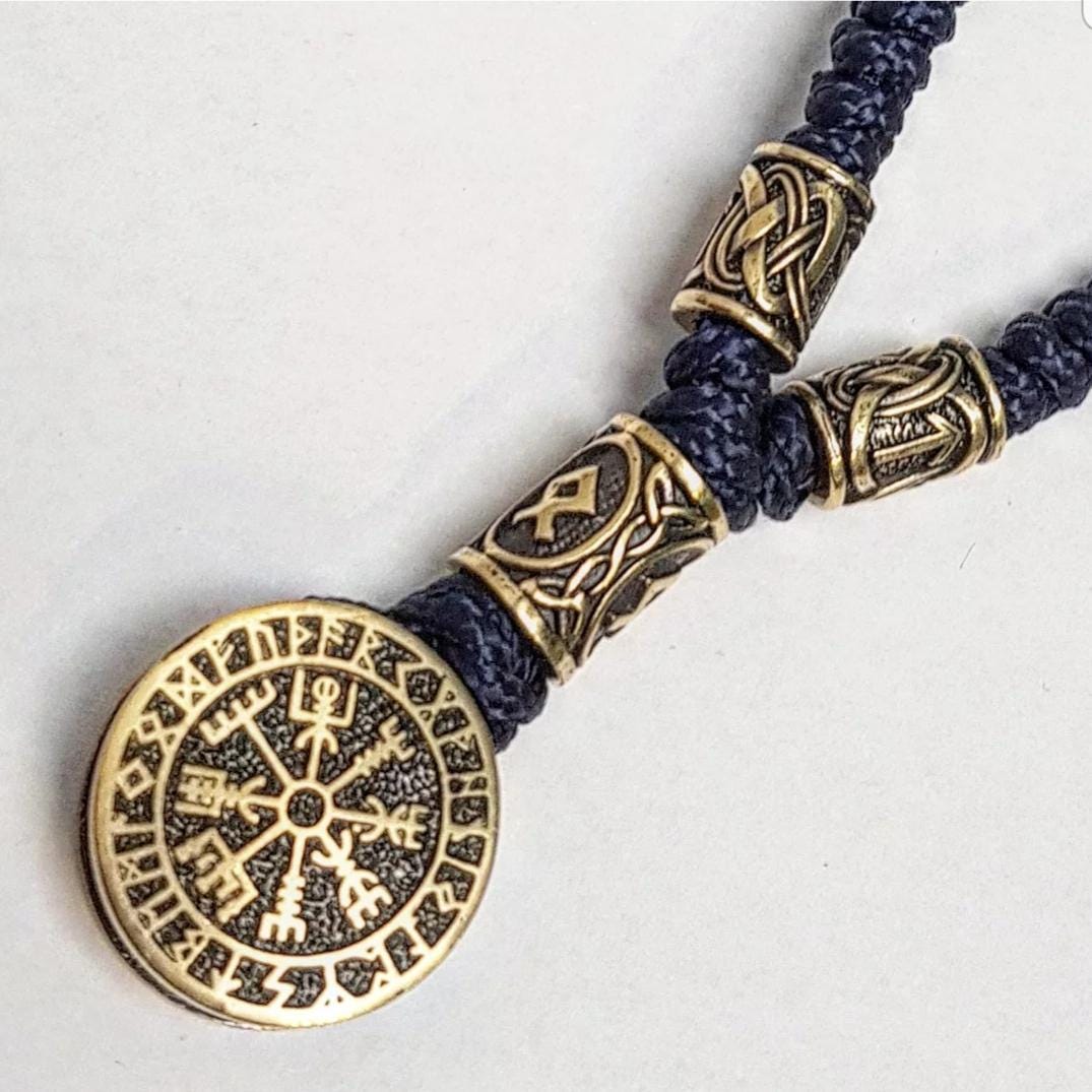 Viking Vegvisir Compass Necklace - Handmade Viking Paracord Necklace – Vegvisir Amulet, Norse