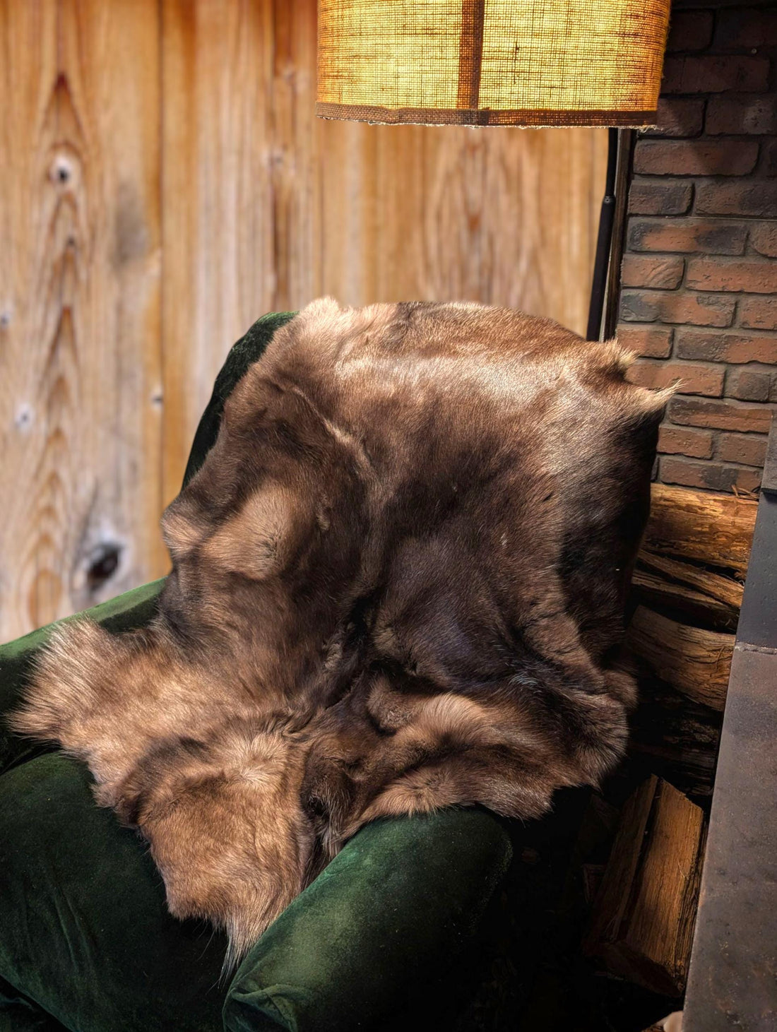 Viking Blanket - Dark Brown or Light Reindeer Hide, Soft Finnish Throw, Viking Decor, Less Shedding