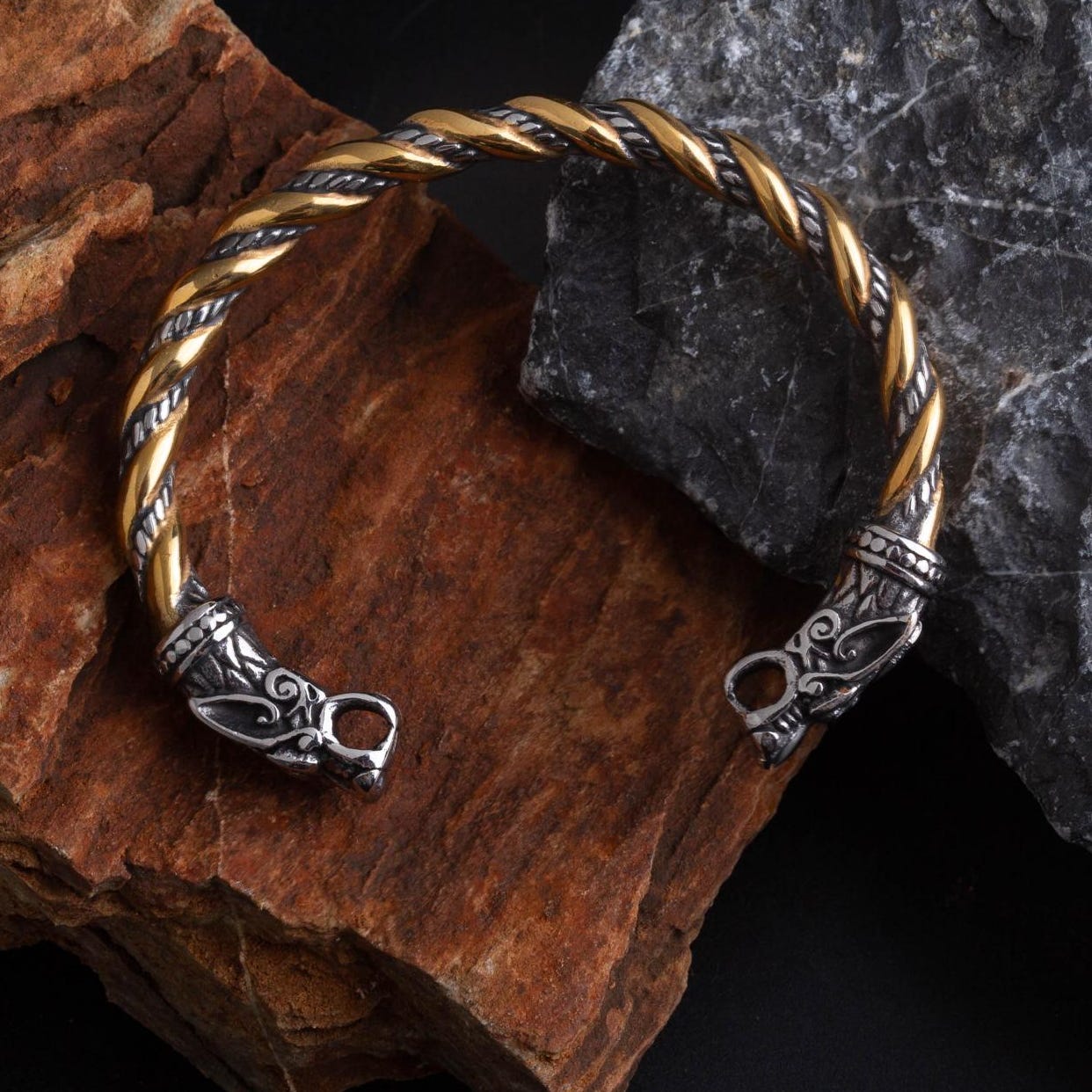 Viking Thor's Hammer Bracelet - Mjolnir Bracelet with Thor Hammer, Braided Viking Leather Bracelet