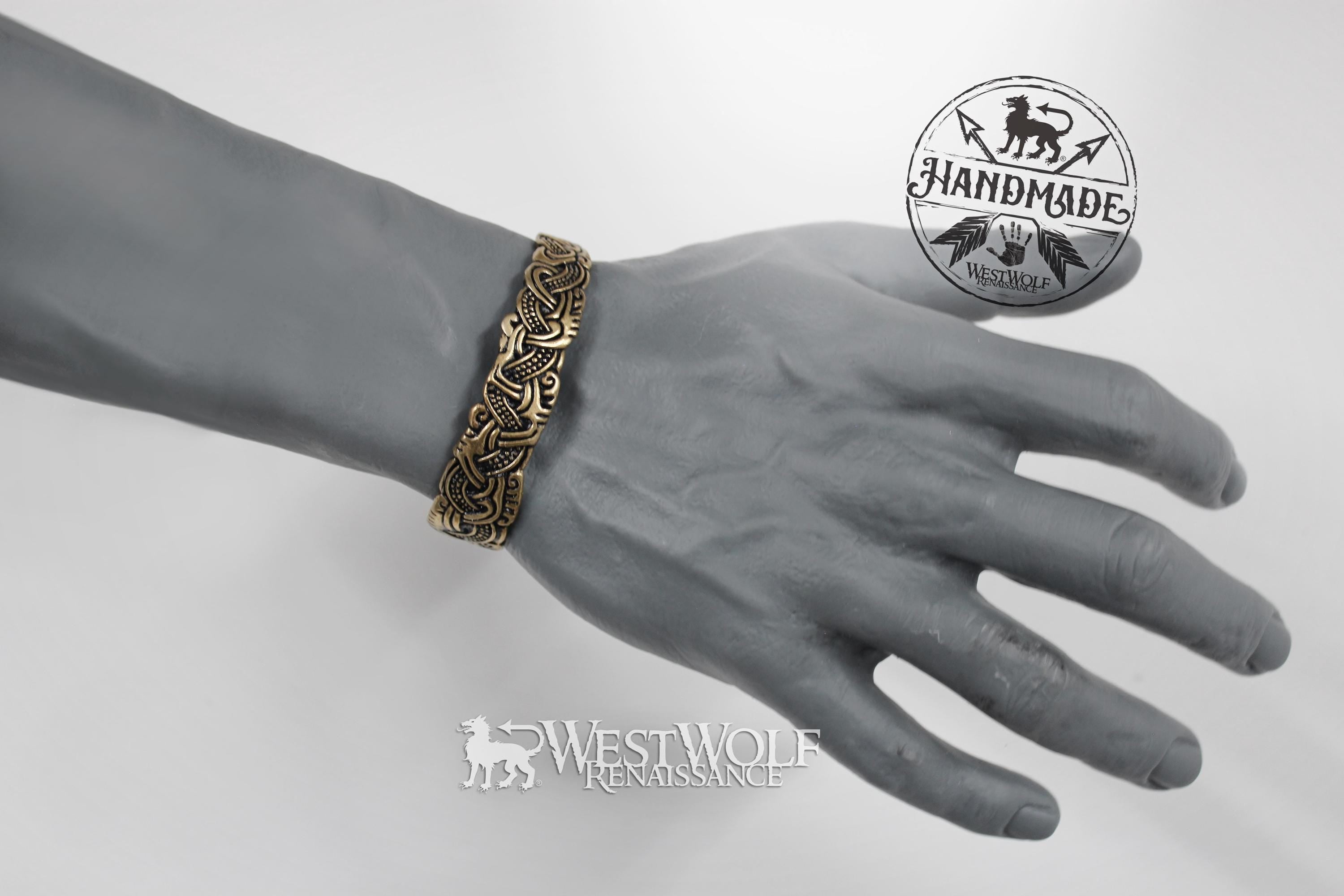 Viking Ring - Bronze Viking Dragon Knot Bracelet or Torc in the Mammen Art Style - Jewelry for Men