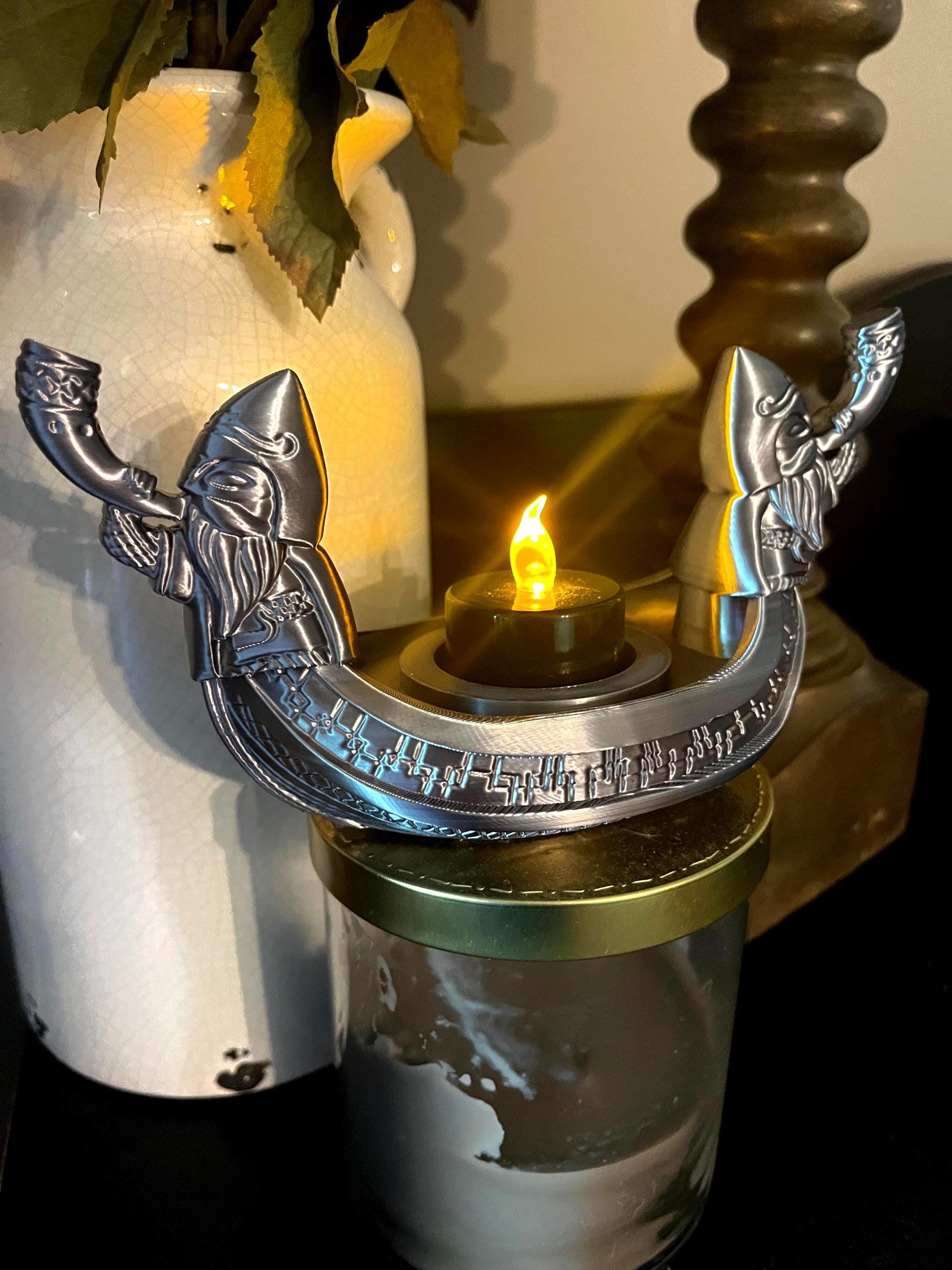 Viking Longship Home Decor - Viking Longship Tealight Holder: Kraken Design, Nordic Decor