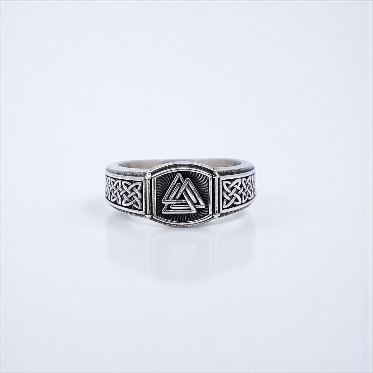 Viking Valknut Ring - Sterling Silver Norse Valknut Pinky Ring: Handcrafted Viking Statement