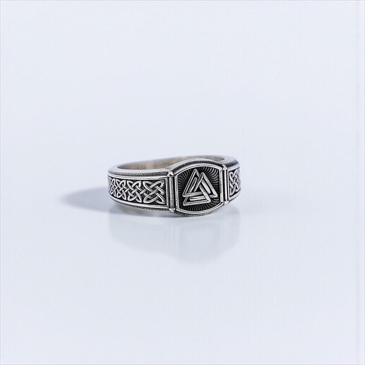Viking Valknut Ring - Sterling Silver Norse Valknut Pinky Ring: Handcrafted Viking Statement