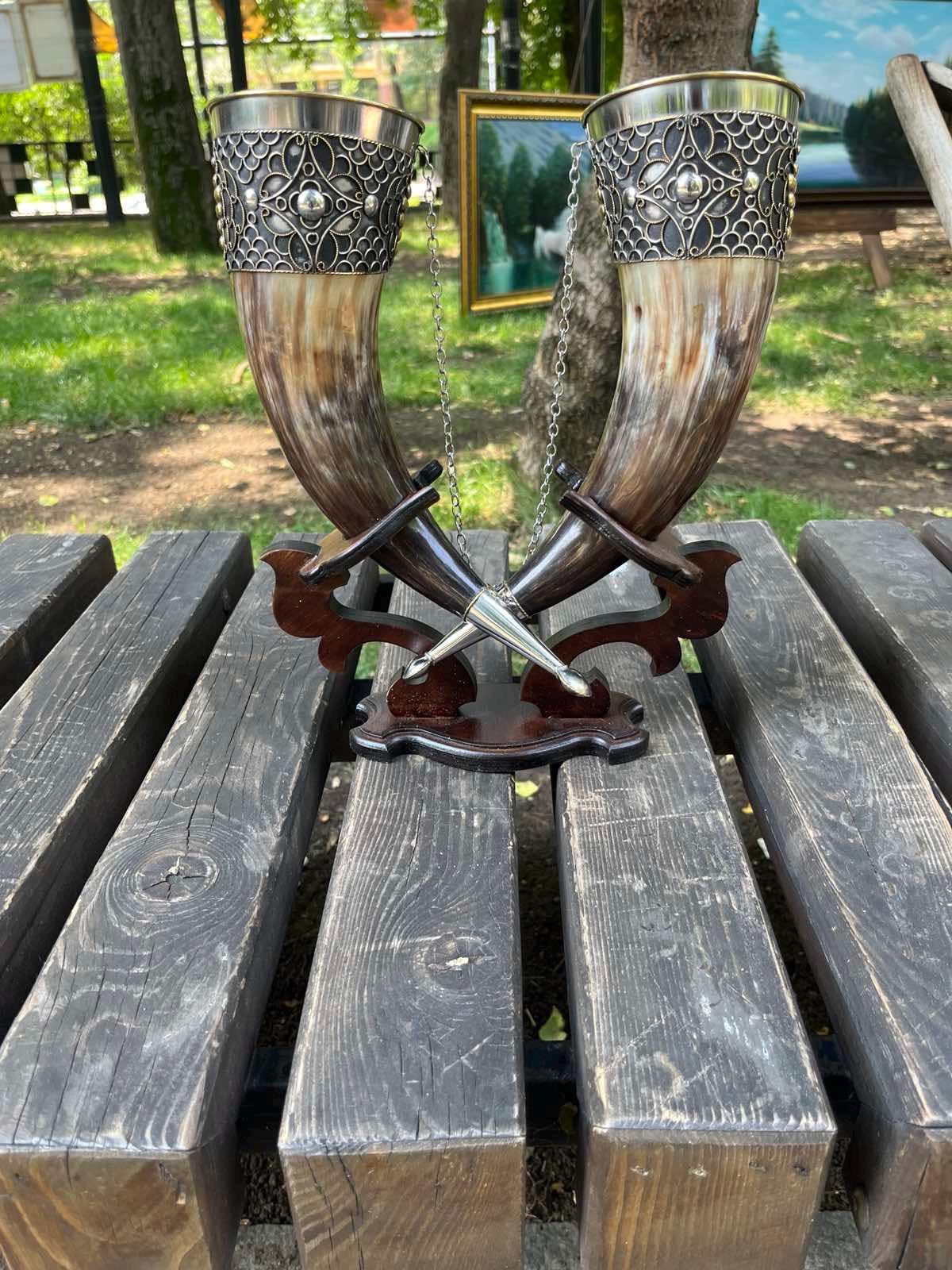 Viking Mug - Drinking horns with stand for Wedding, Viking Drinking Horn, Best quality personalized