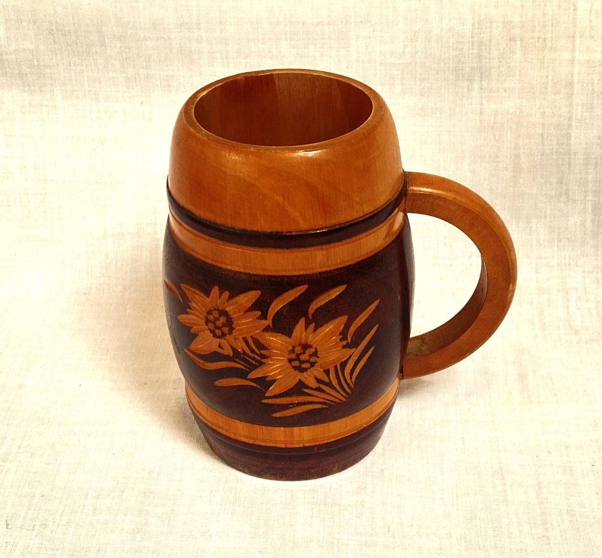Viking Mug - Handcrafted Wooden Beer Mug: Rustic Viking Tankard with Stainless Steel Lining