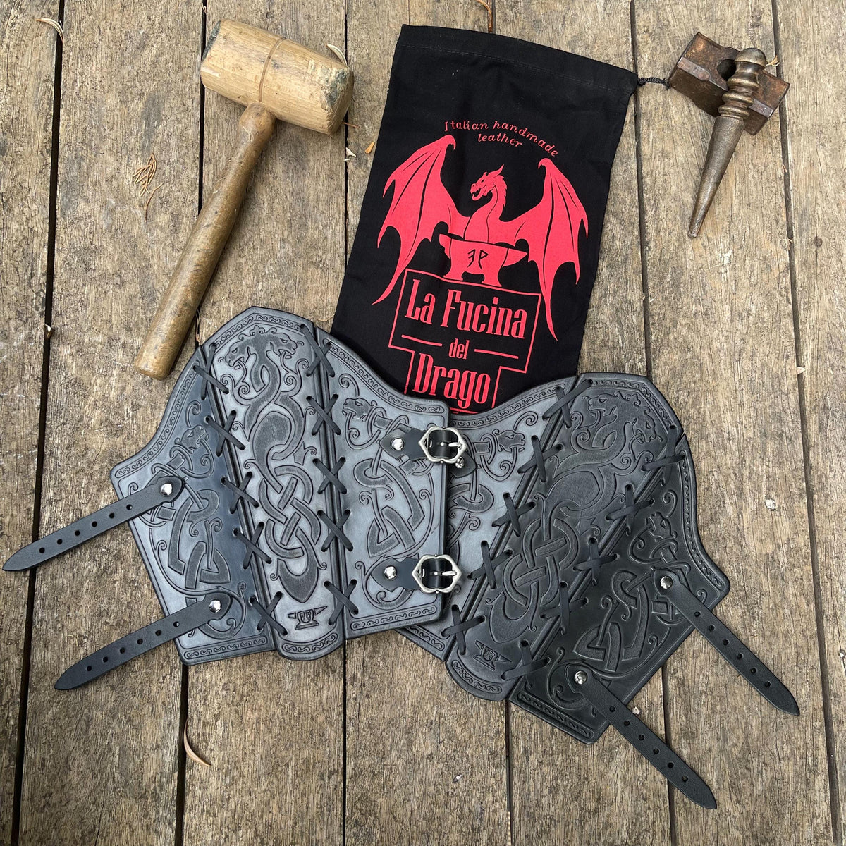 Viking Costume & LARP - Leather Viking Bracers: Ragnarok LARP Renfair Medieval Armor