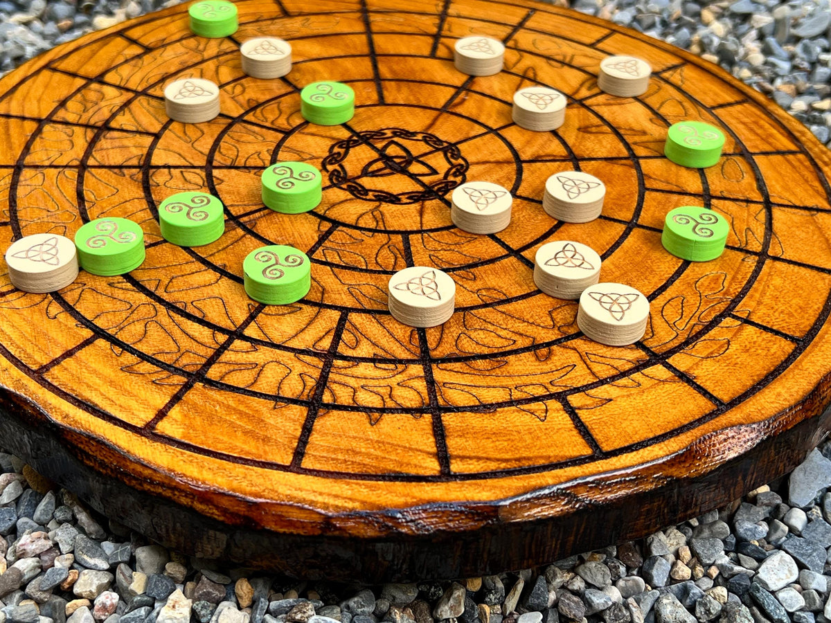 Viking Home Decor - Personalized Viking Chess, Handcrafted Hnefatafl Game, Wood Tokens, 9x9