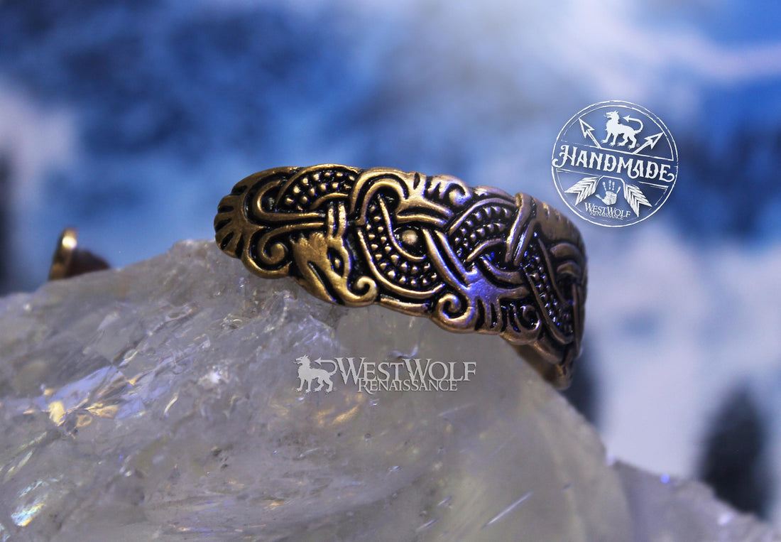 Viking Ring - Bronze Viking Dragon Knot Bracelet or Torc in the Mammen Art Style - Jewelry for Men