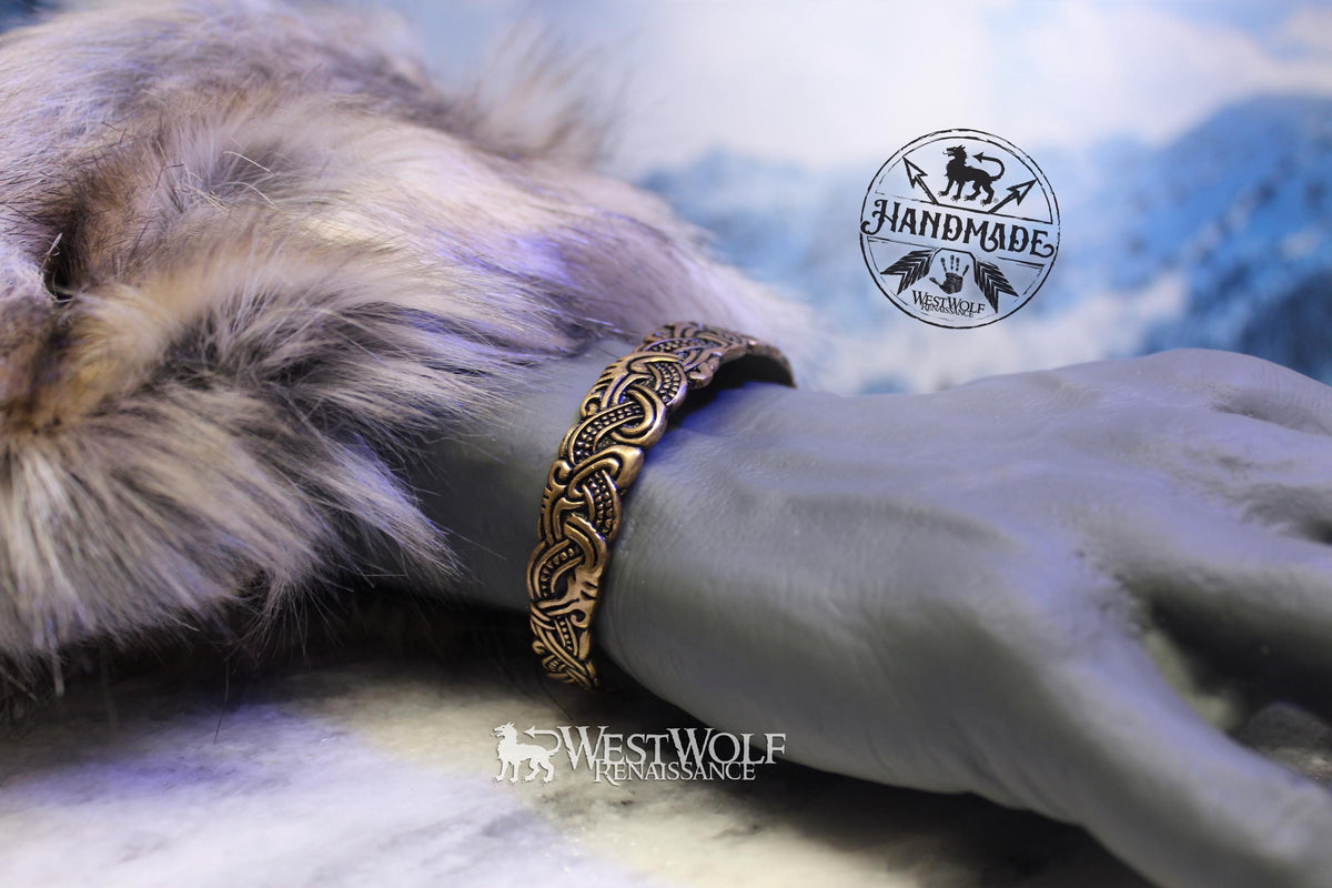 Viking Ring - Bronze Viking Dragon Knot Bracelet or Torc in the Mammen Art Style - Jewelry for Men