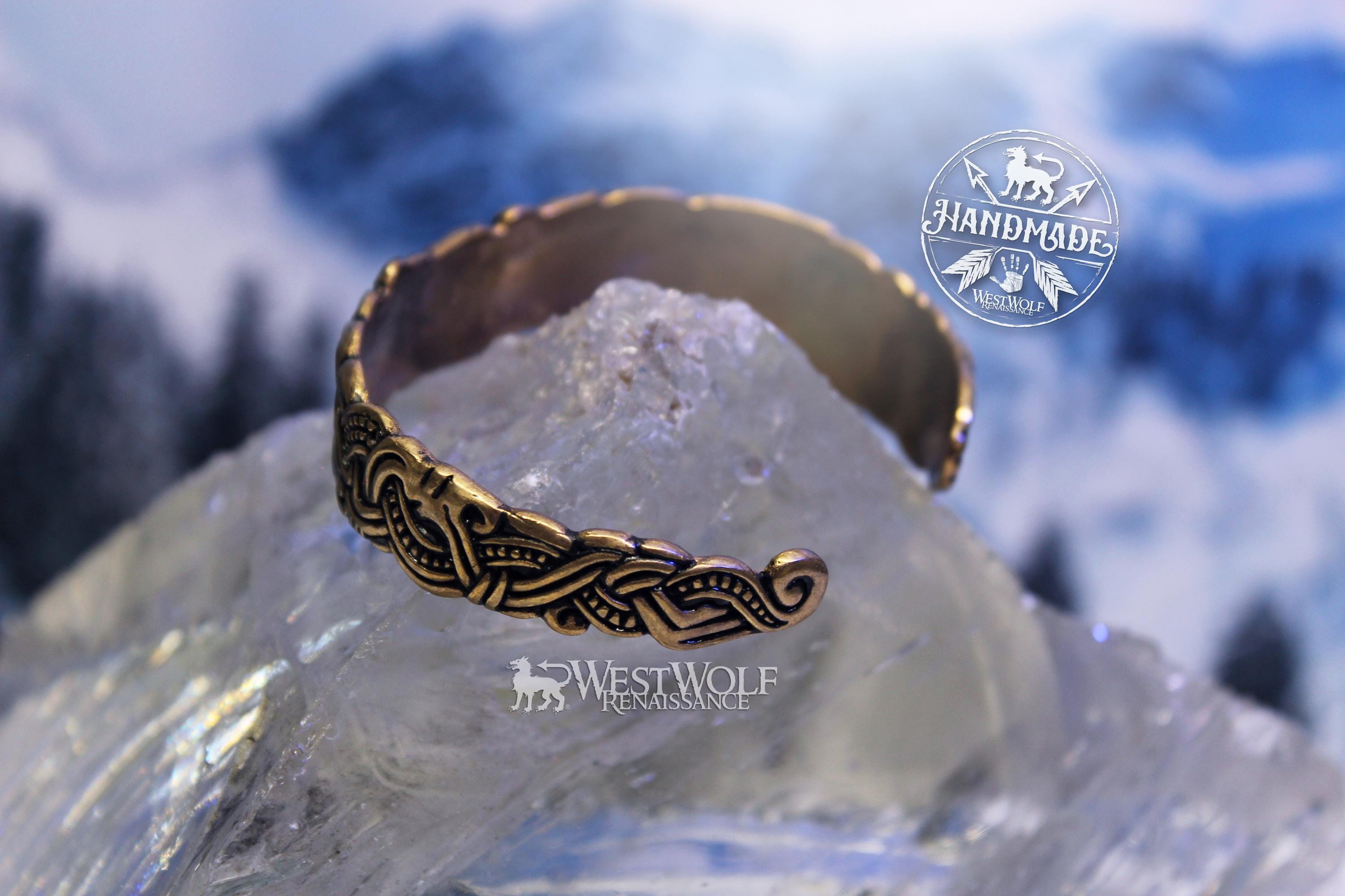 Viking Ring - Bronze Viking Dragon Knot Bracelet or Torc in the Mammen Art Style - Jewelry for Men