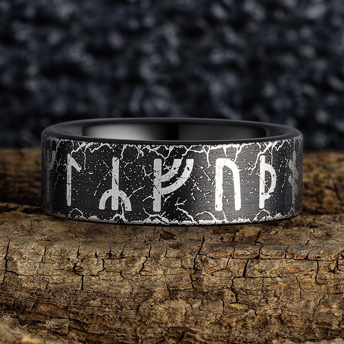 Viking Rune Ring - Personalized Silver Viking Rune Ring for Men, Engraved Norse Fidget Band, Nordic