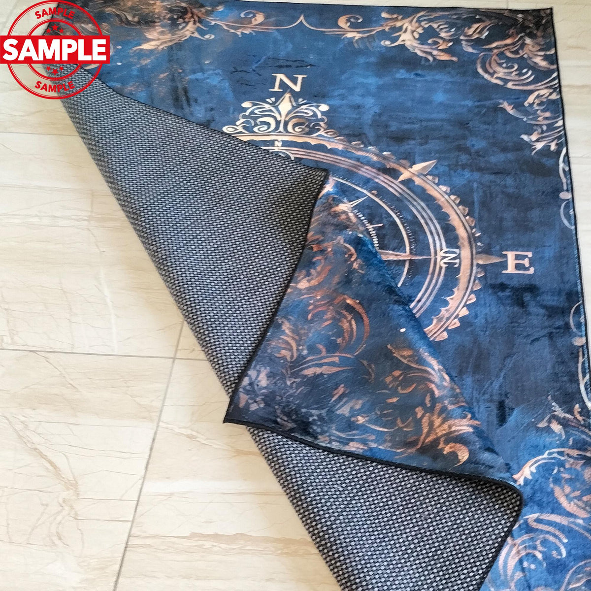 Viking Vegvisir Compass Rug - Vegvisir Viking Compass Rug, Norse Mythology Nordic Decor